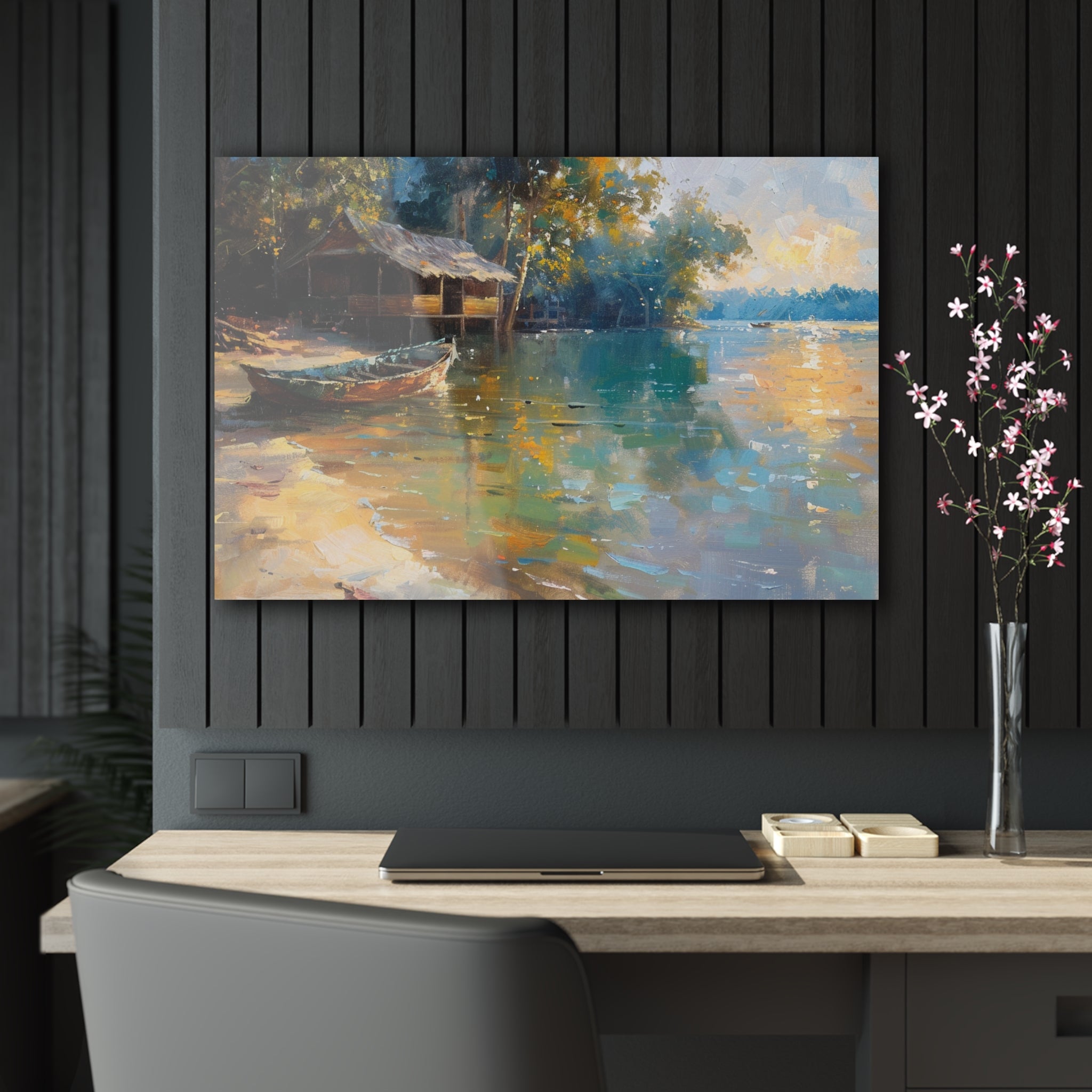 Fishing Village Tranquility Acrylic Print