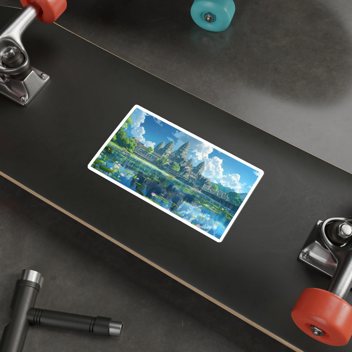 Daytime Serenity at Angkor Wat Sticker (Premium)