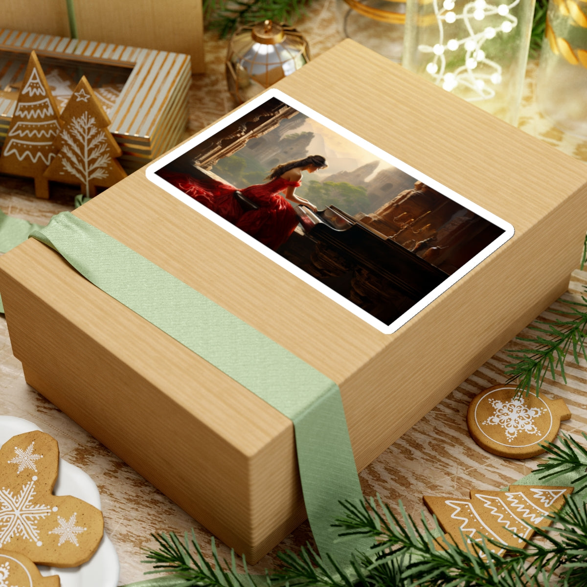 Melodic Reverie: Lady in Red Sticker