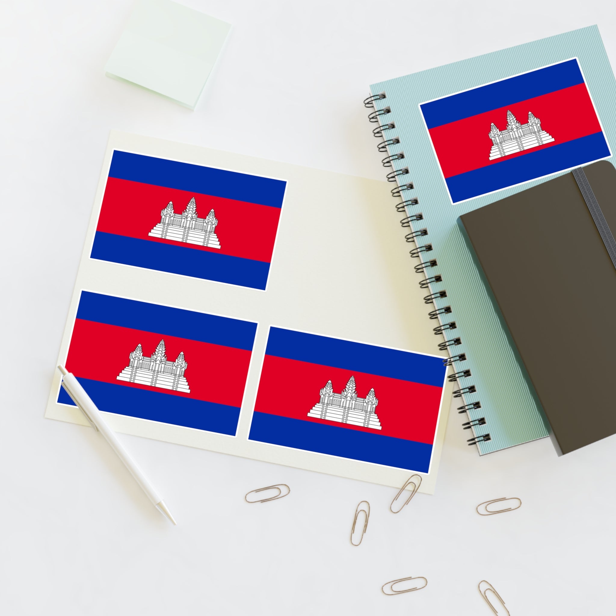 Flag of Cambodia Sticker Sheet (Premium)
