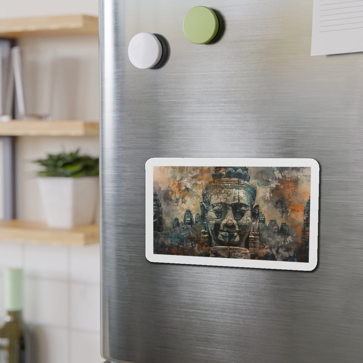 Timeless Guardians: Faces of Bayon Magnet