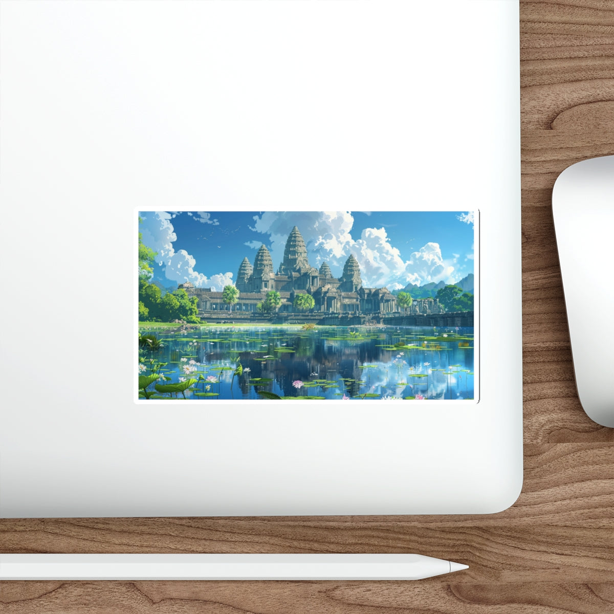 Daytime Serenity at Angkor Wat Sticker (Premium)