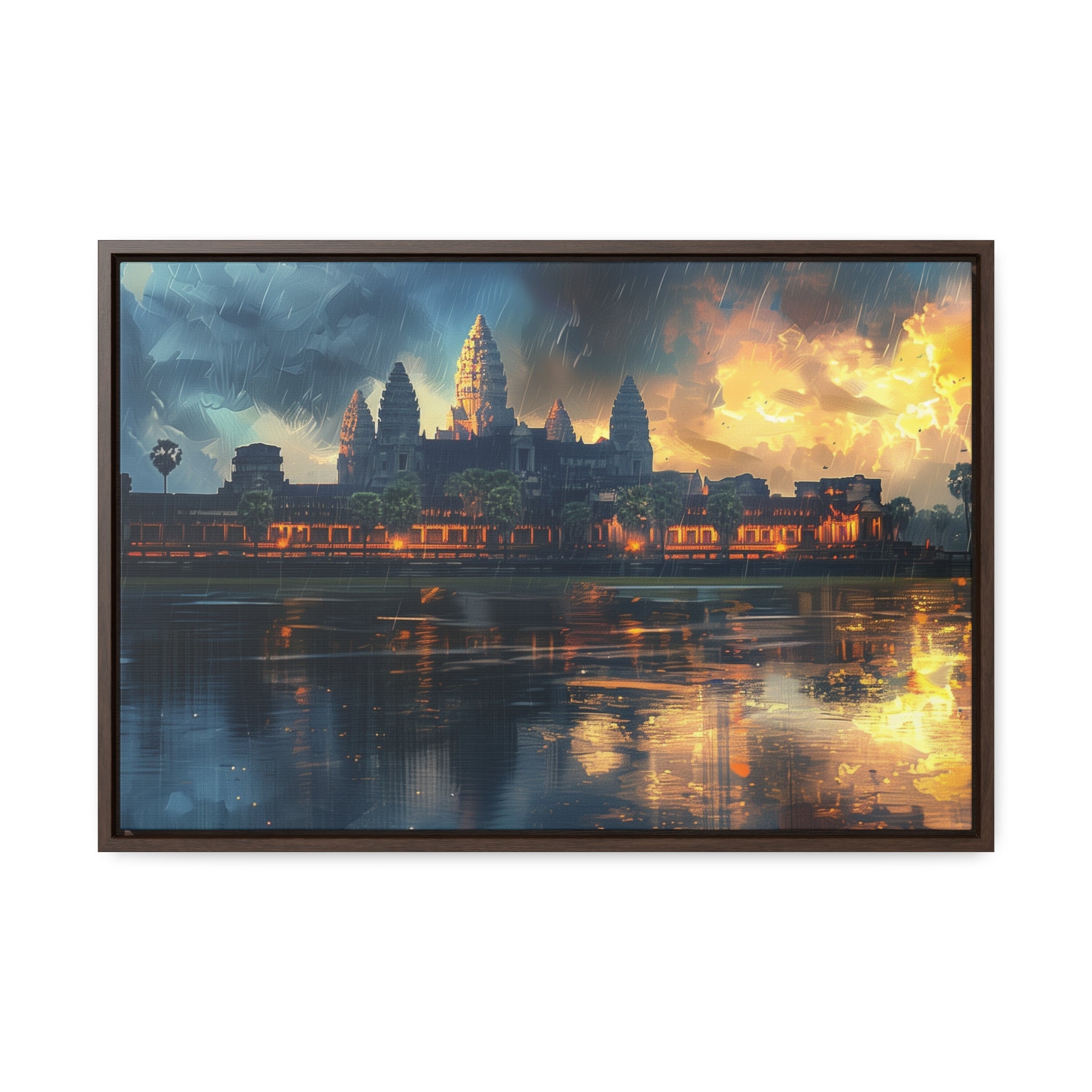 Rainy Reflections at Angkor Wat Canvas