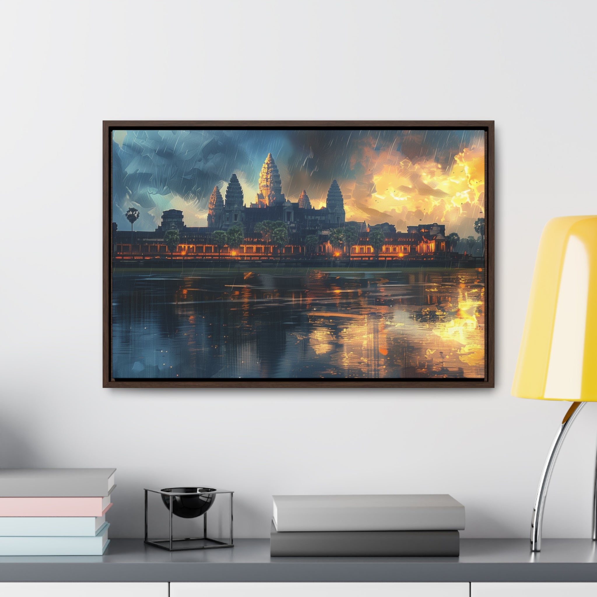 Rainy Reflections at Angkor Wat Canvas
