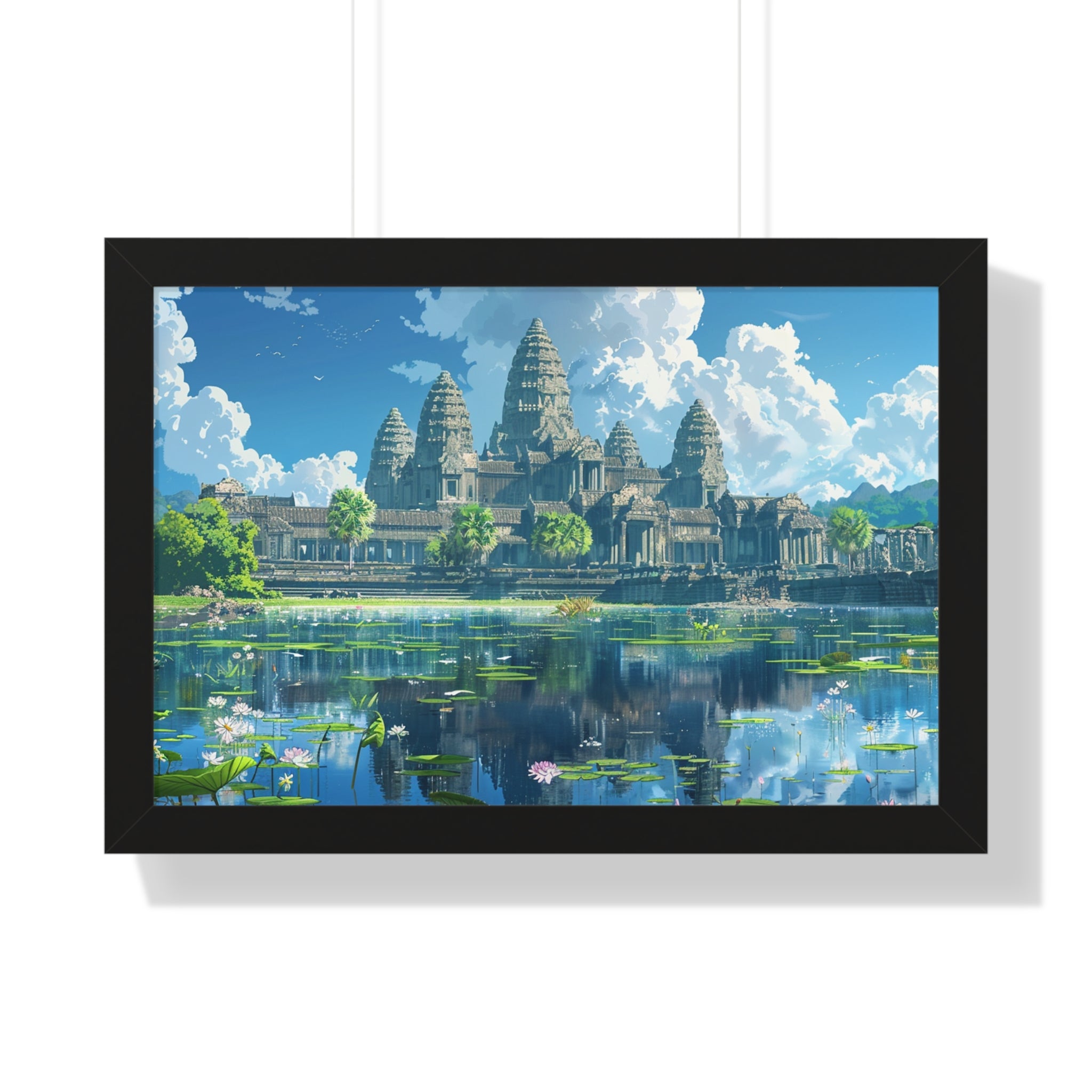 Daytime Serenity at Angkor Wat Framed Poster