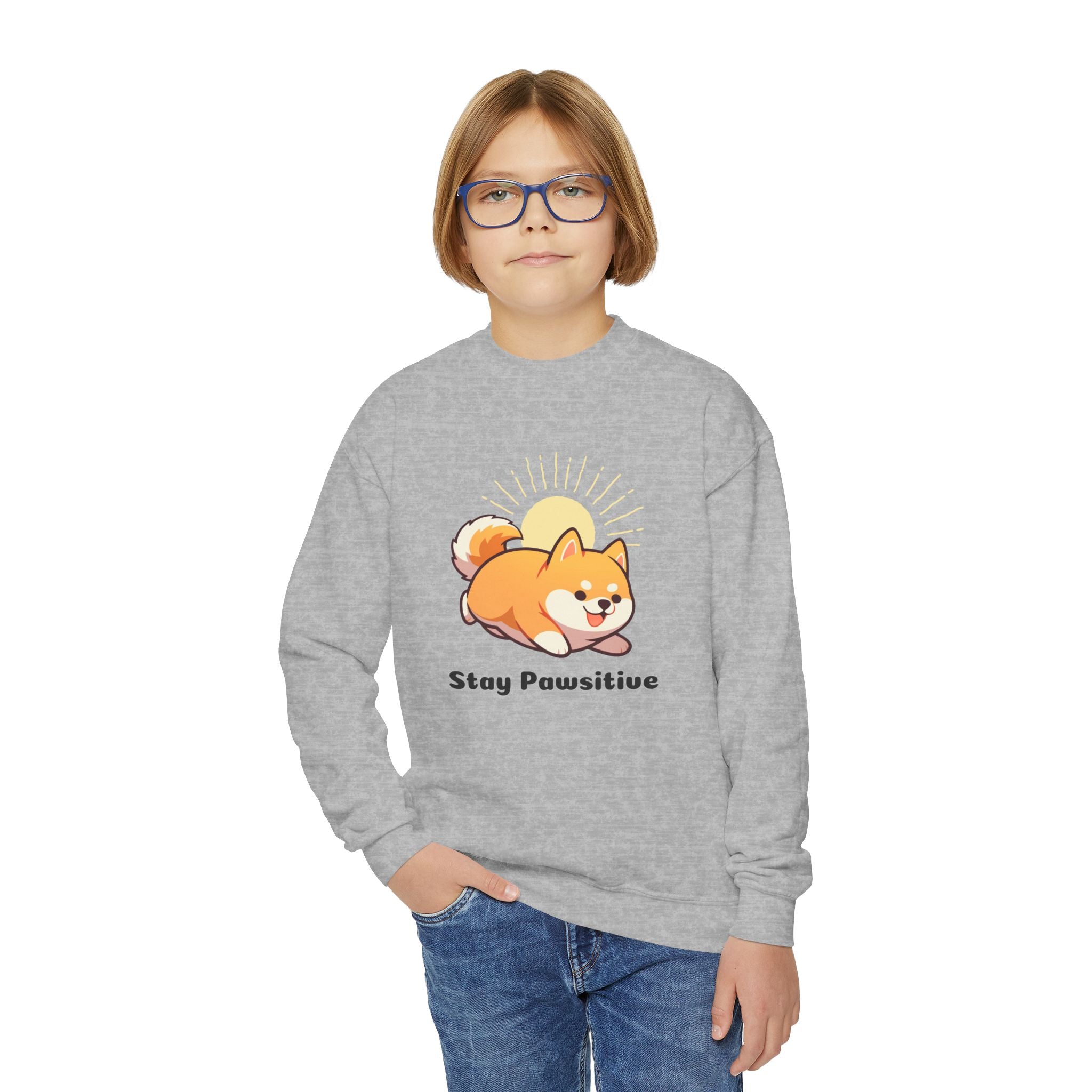 Stay Pawsitive - Youth Crewneck Sweatshirt
