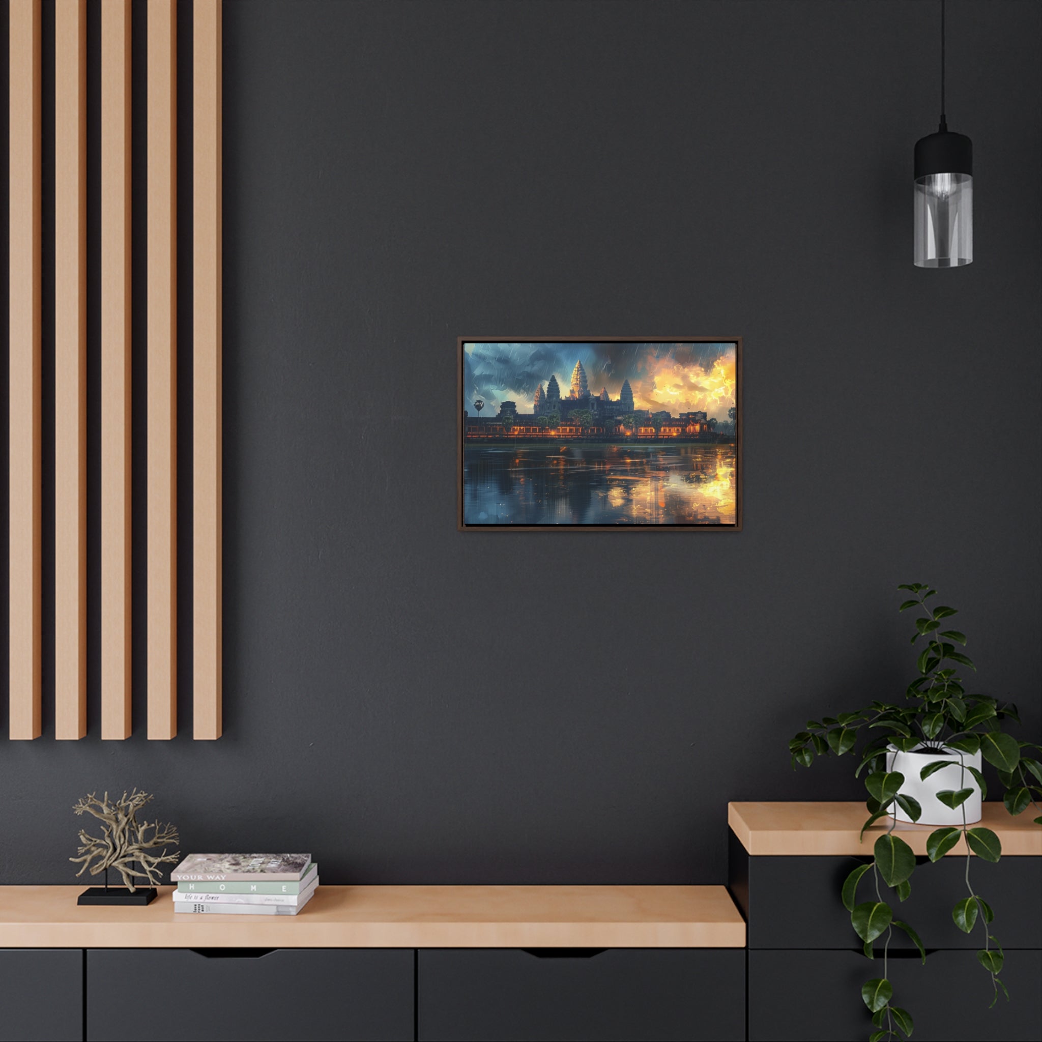 Rainy Reflections at Angkor Wat Canvas