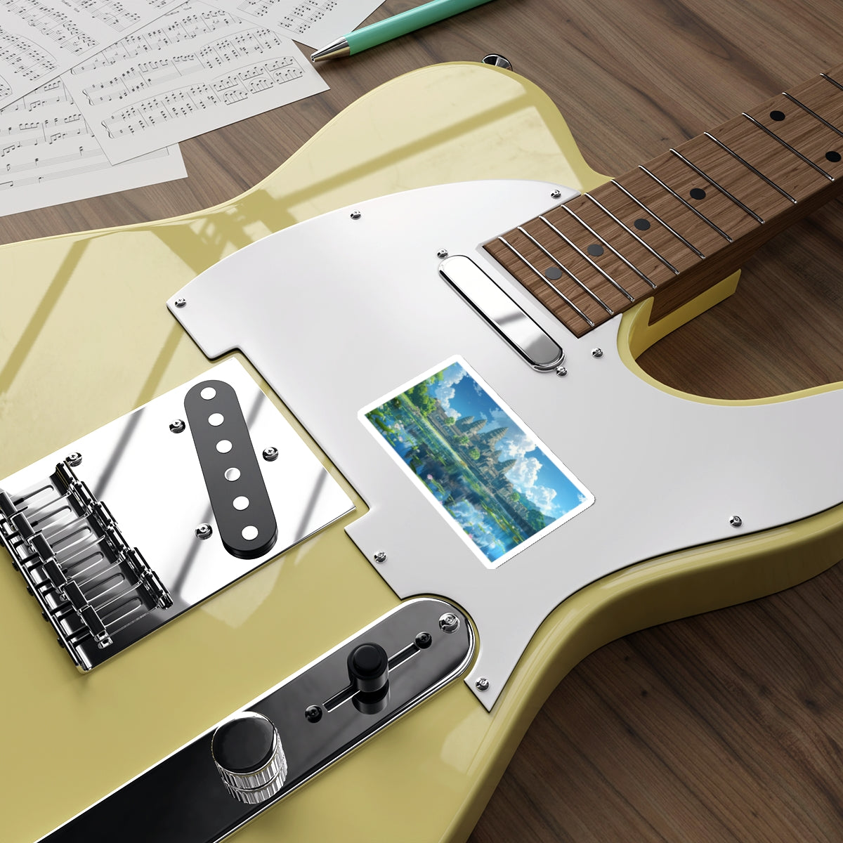 Daytime Serenity at Angkor Wat Sticker (Premium)