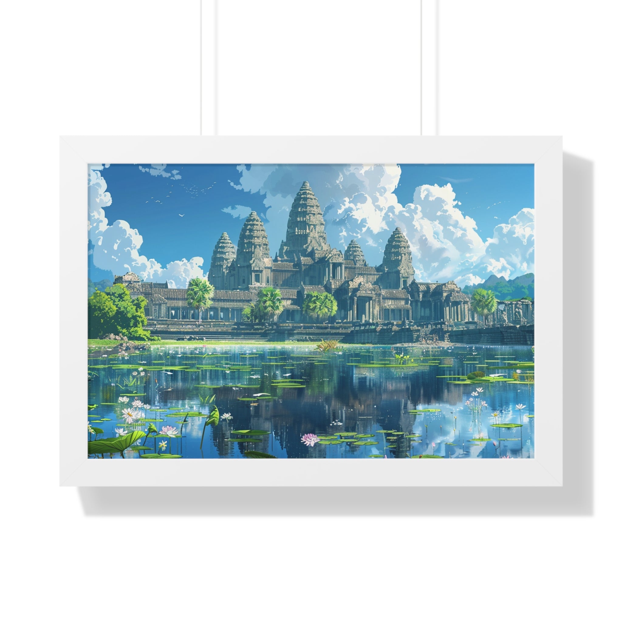 Daytime Serenity at Angkor Wat Framed Poster