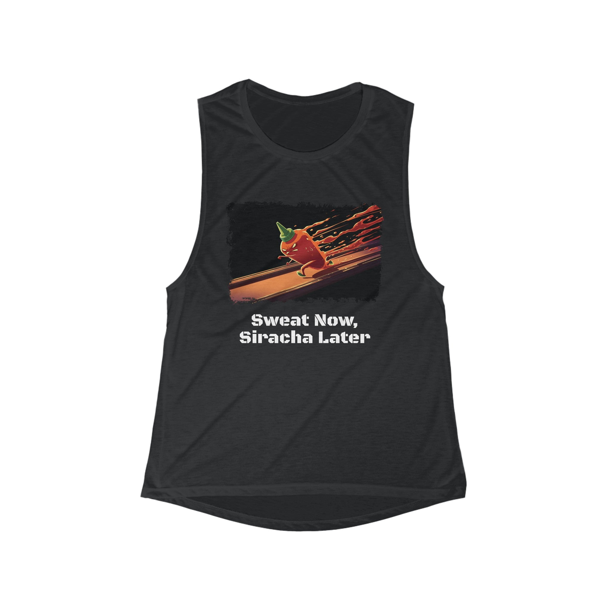 Sweat Now, Sriracha Later - Women's Flowy Tank Top