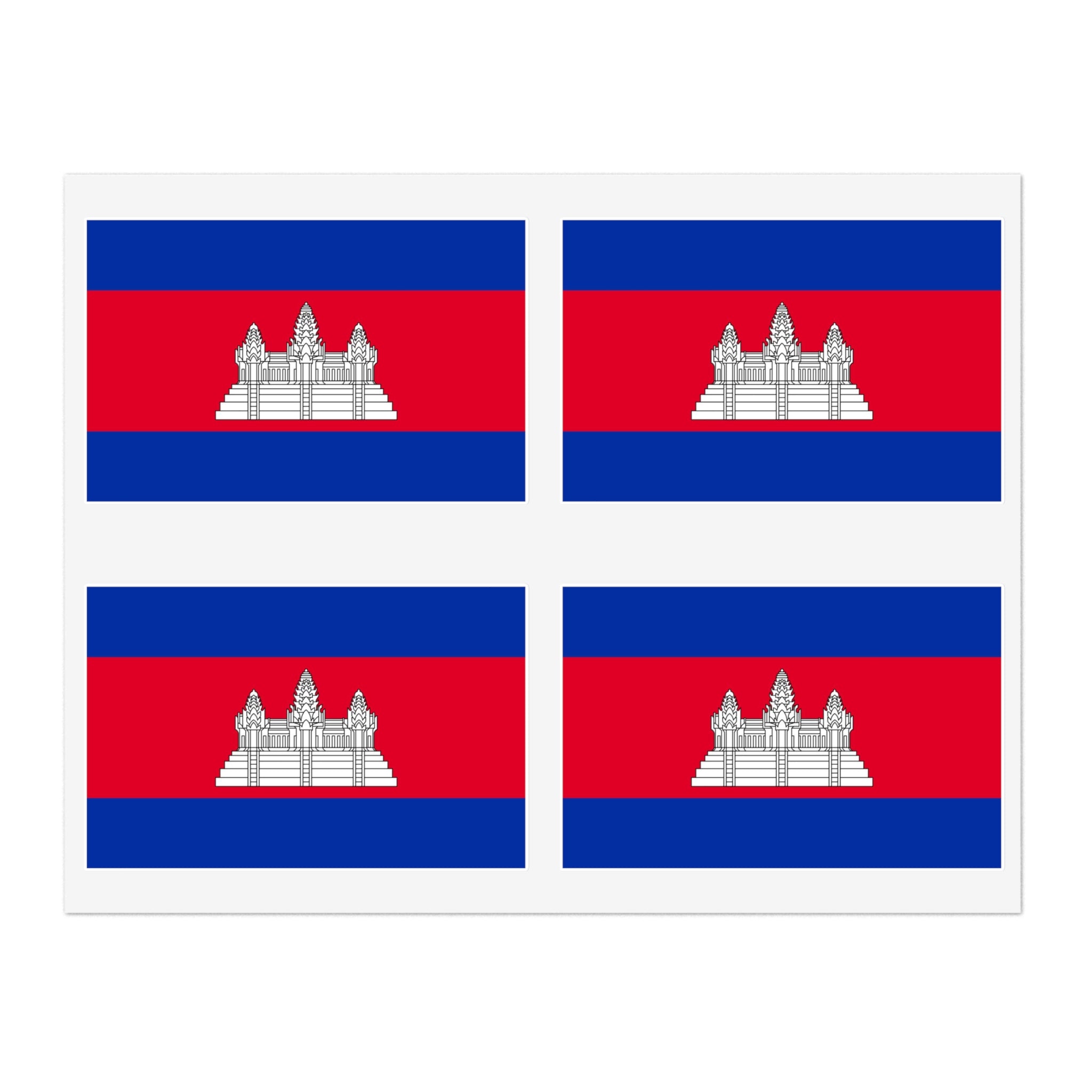 Flag of Cambodia Sticker Sheet (Premium)