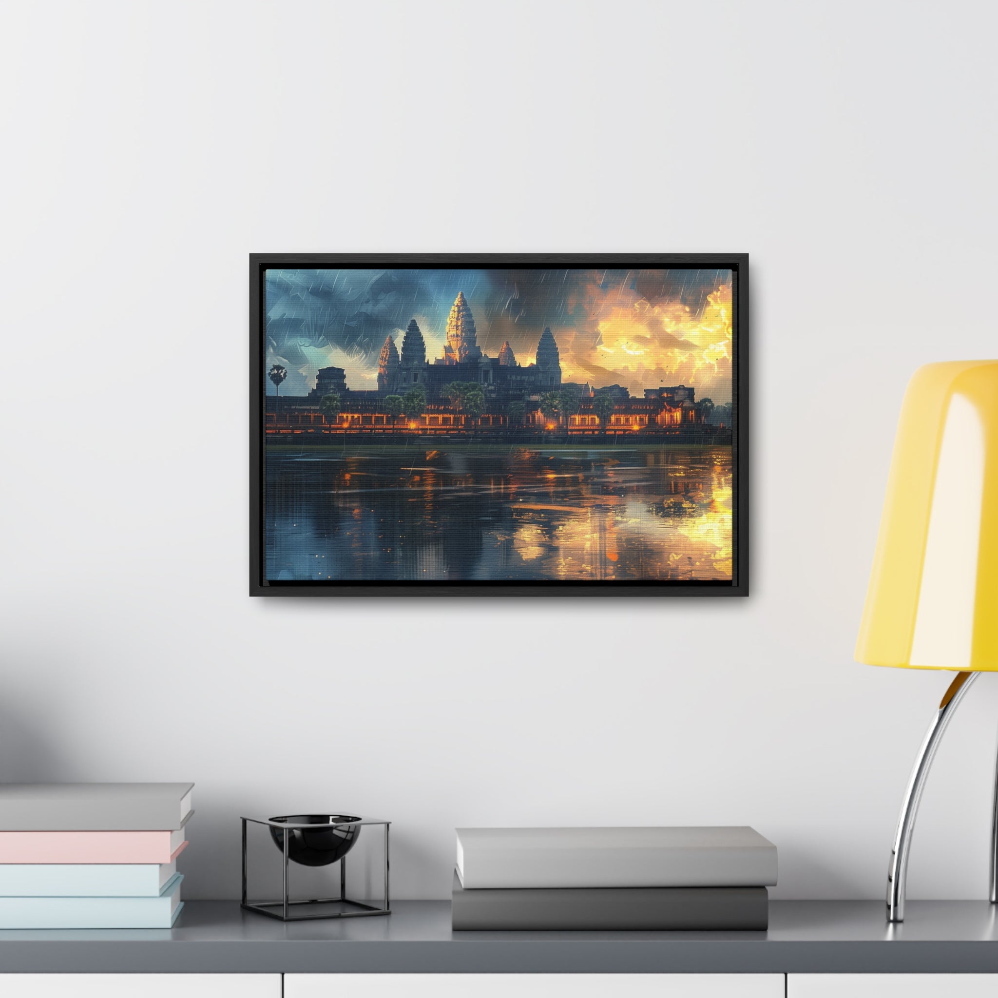 Rainy Reflections at Angkor Wat Canvas