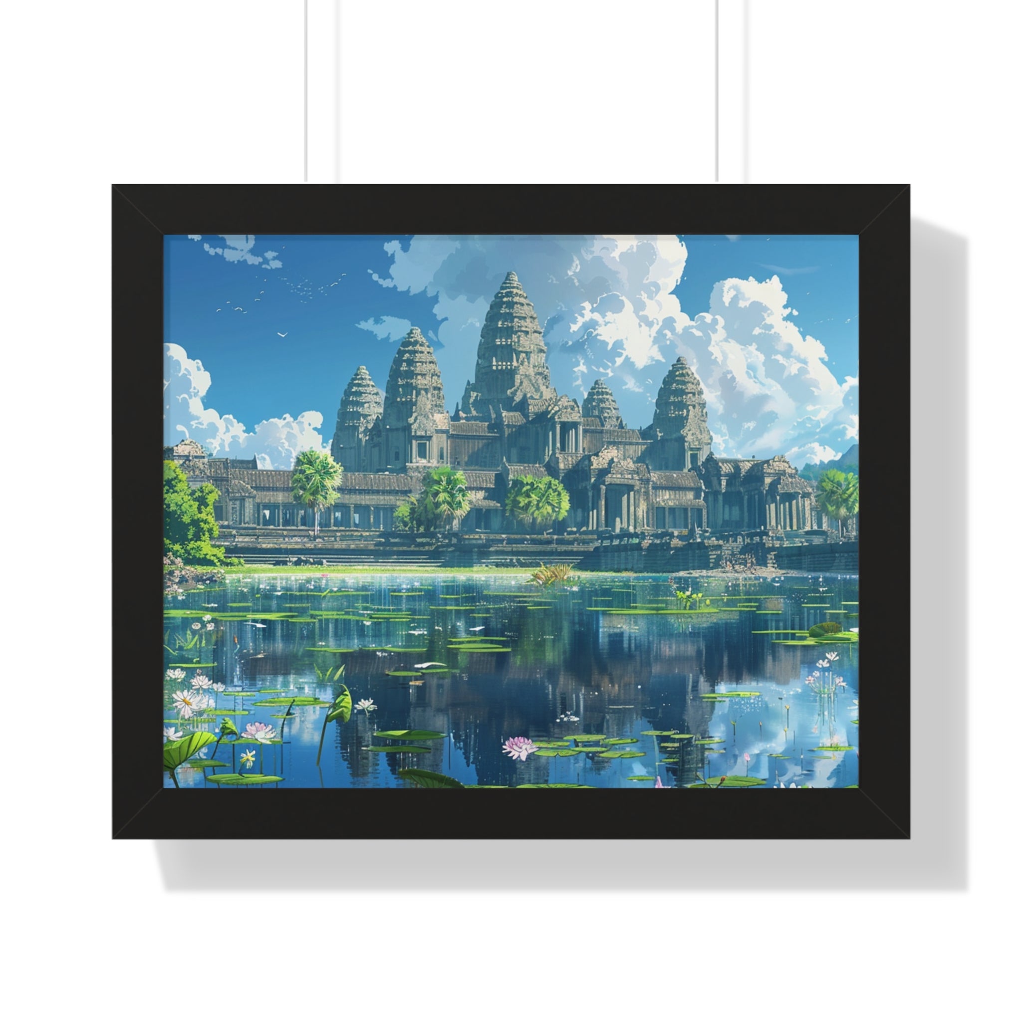 Daytime Serenity at Angkor Wat Framed Poster