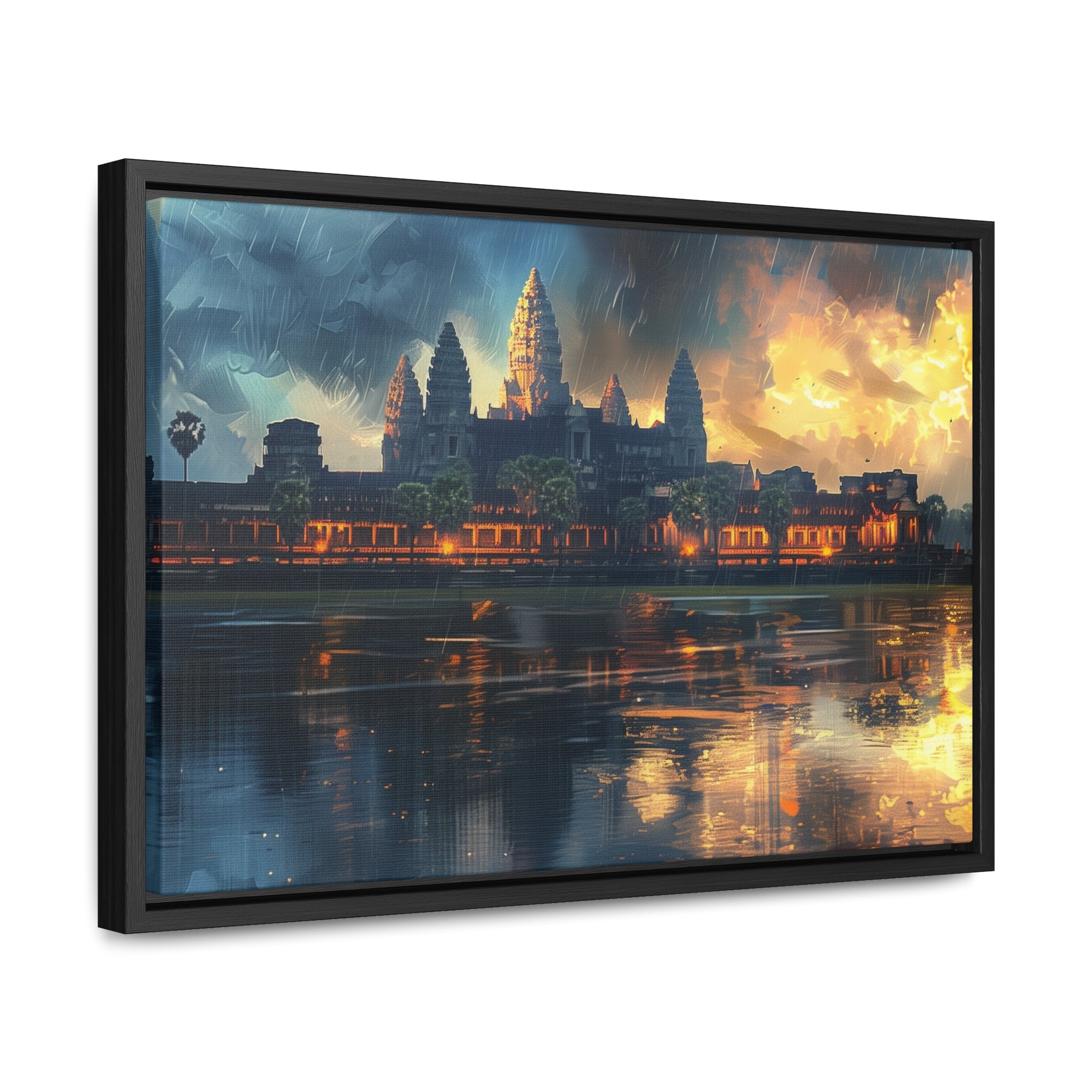 Rainy Reflections at Angkor Wat Canvas