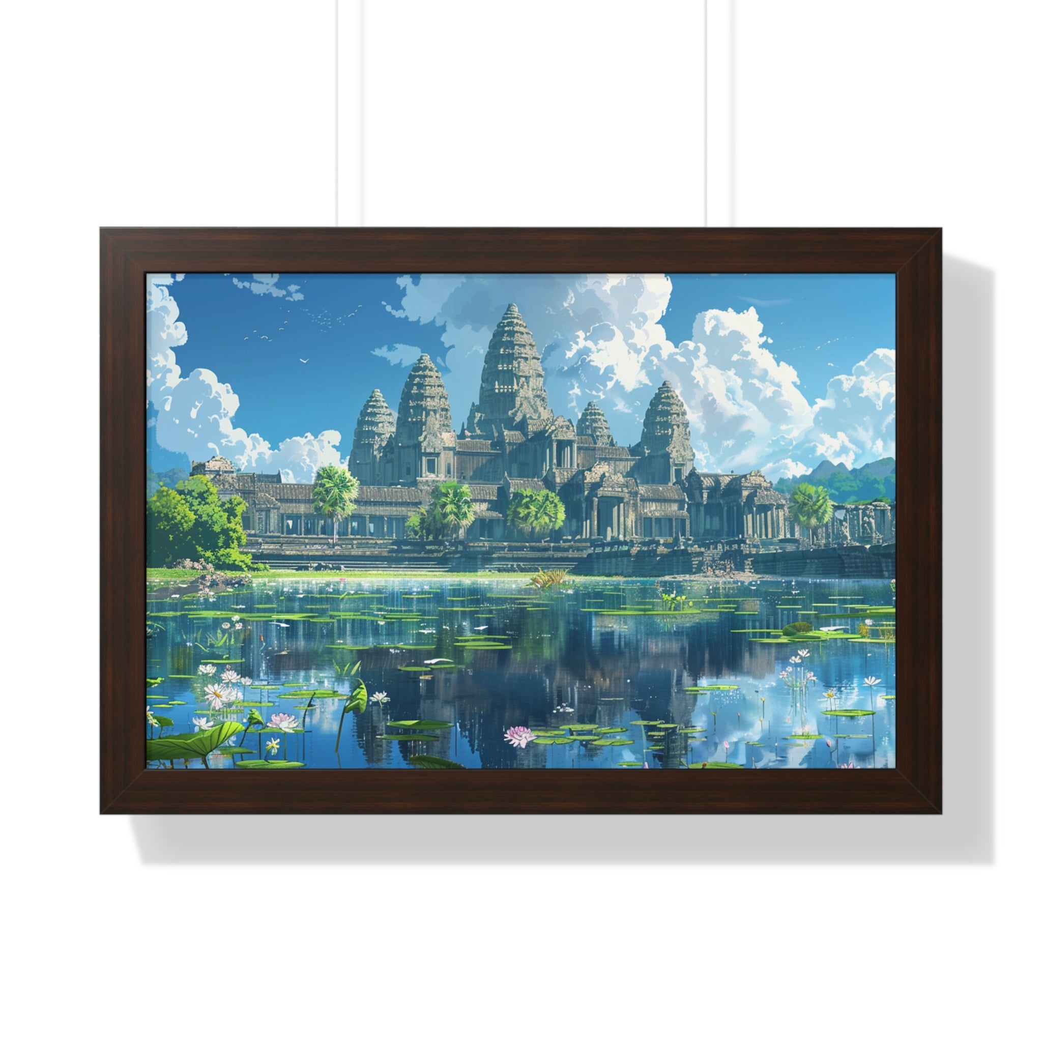 Daytime Serenity at Angkor Wat Framed Poster