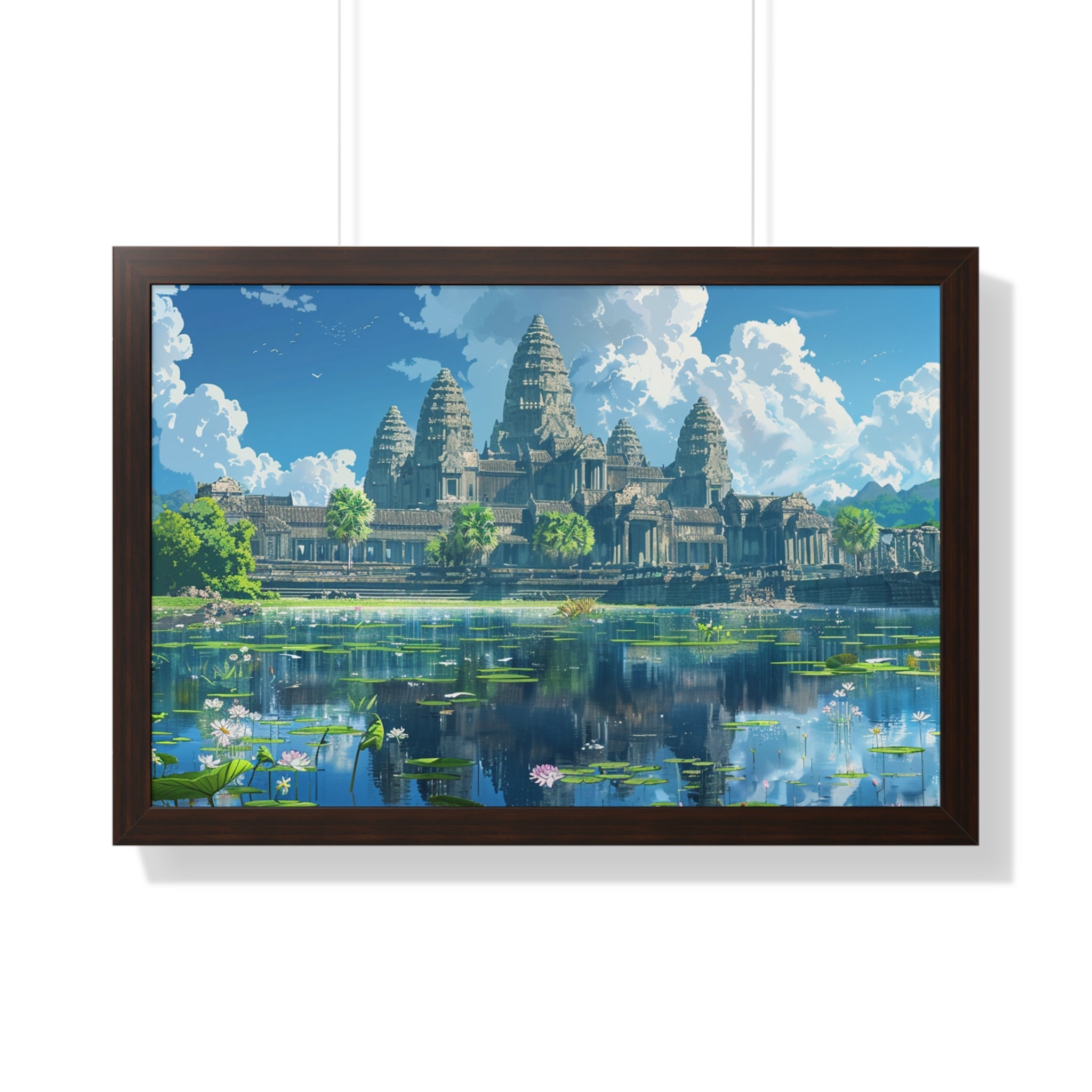 Daytime Serenity at Angkor Wat Framed Poster