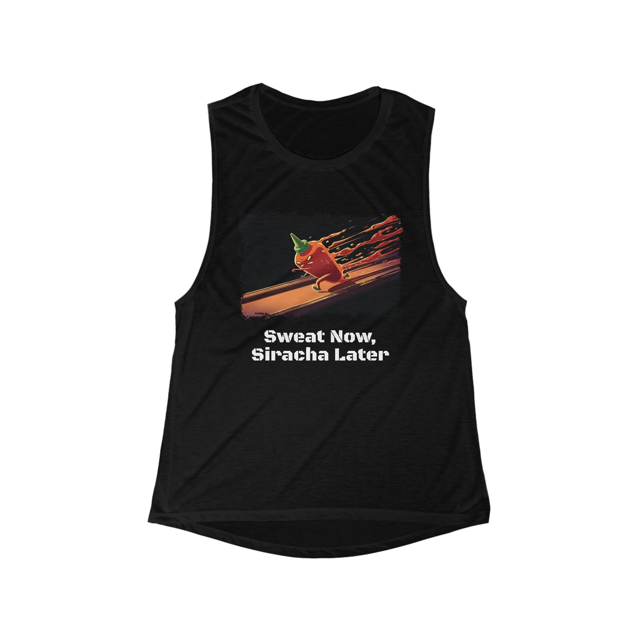 Sweat Now, Sriracha Later - Women's Flowy Tank Top