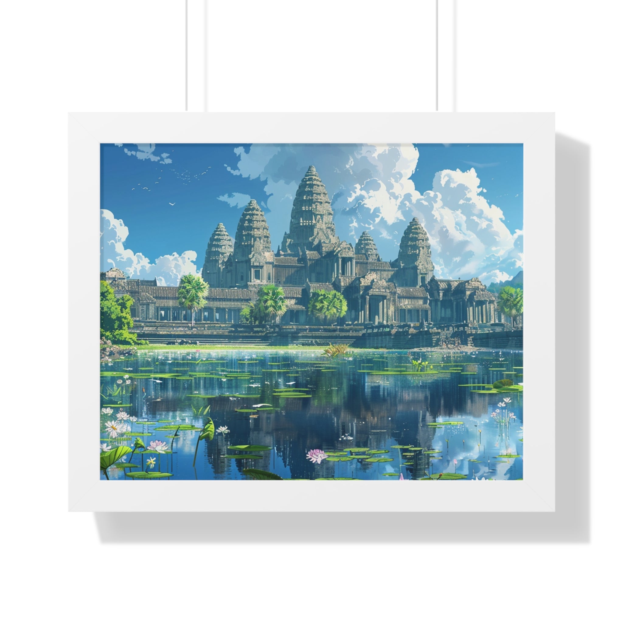 Daytime Serenity at Angkor Wat Framed Poster