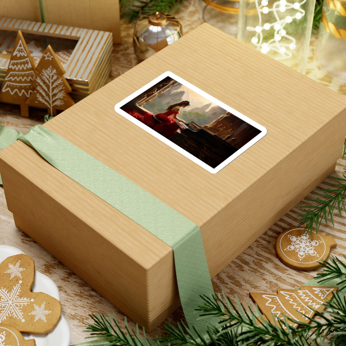 Melodic Reverie: Lady in Red Sticker