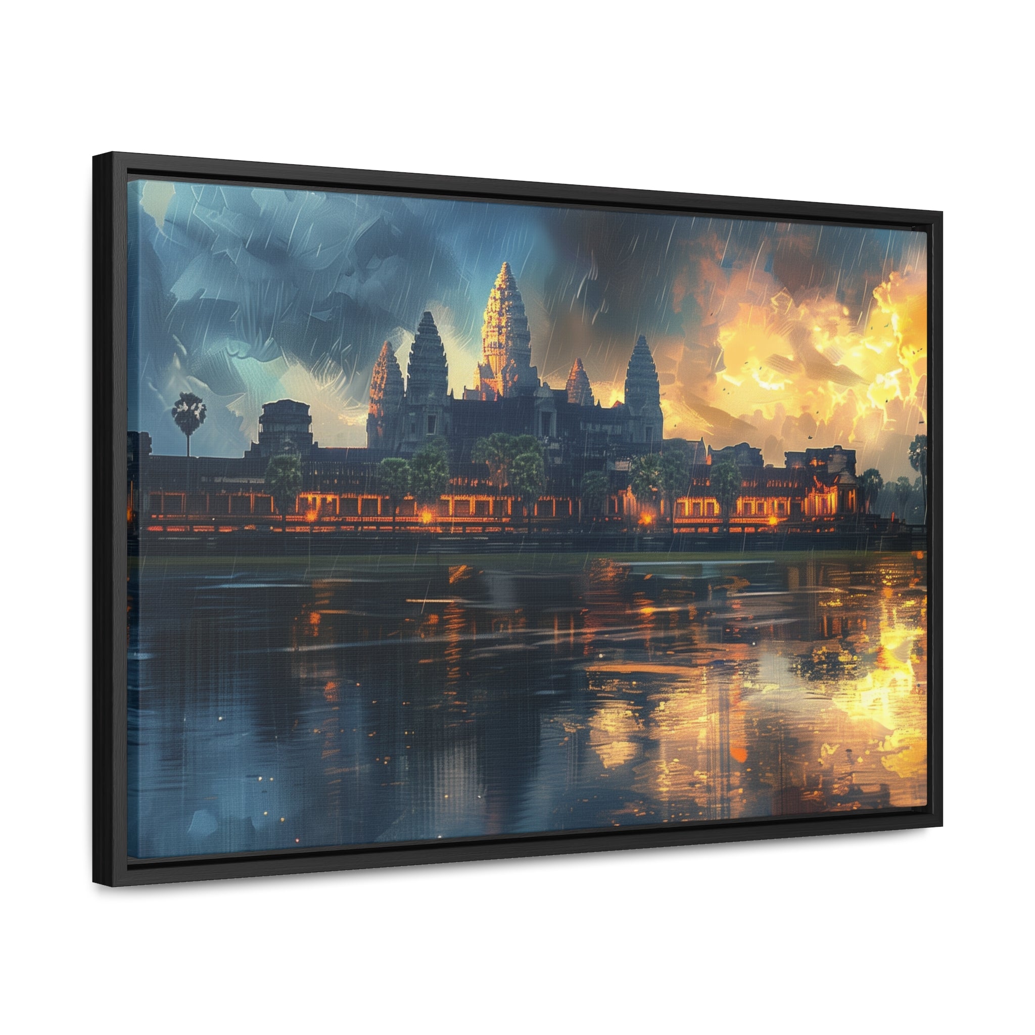 Rainy Reflections at Angkor Wat Canvas