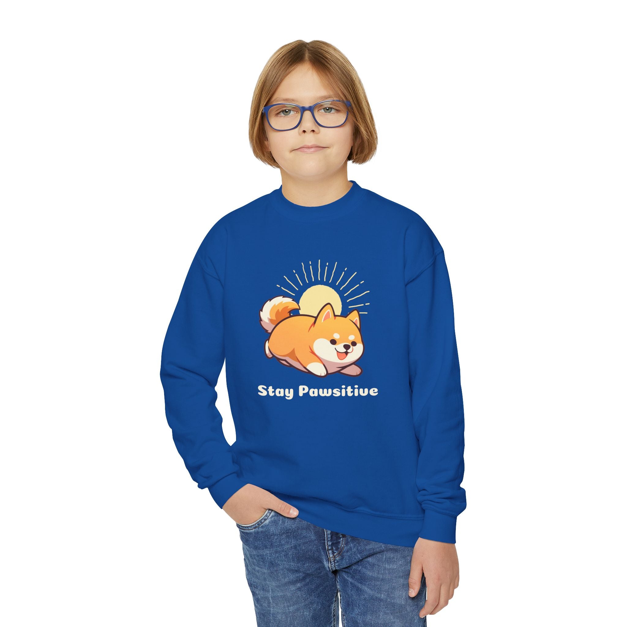 Stay Pawsitive - Youth Crewneck Sweatshirt