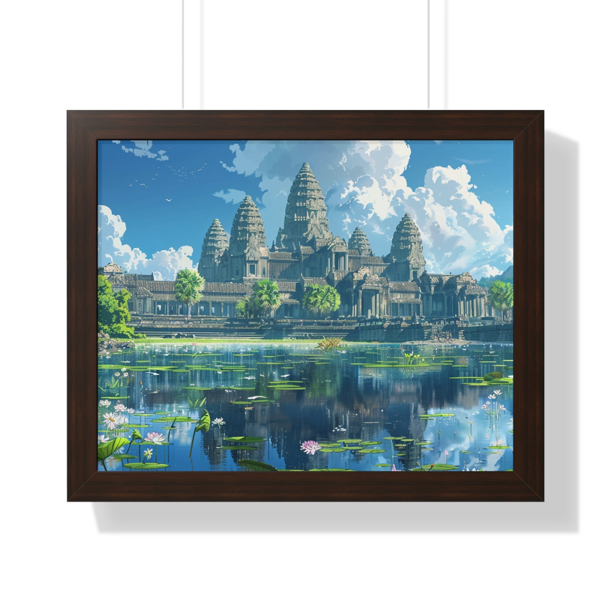 Daytime Serenity at Angkor Wat Framed Poster