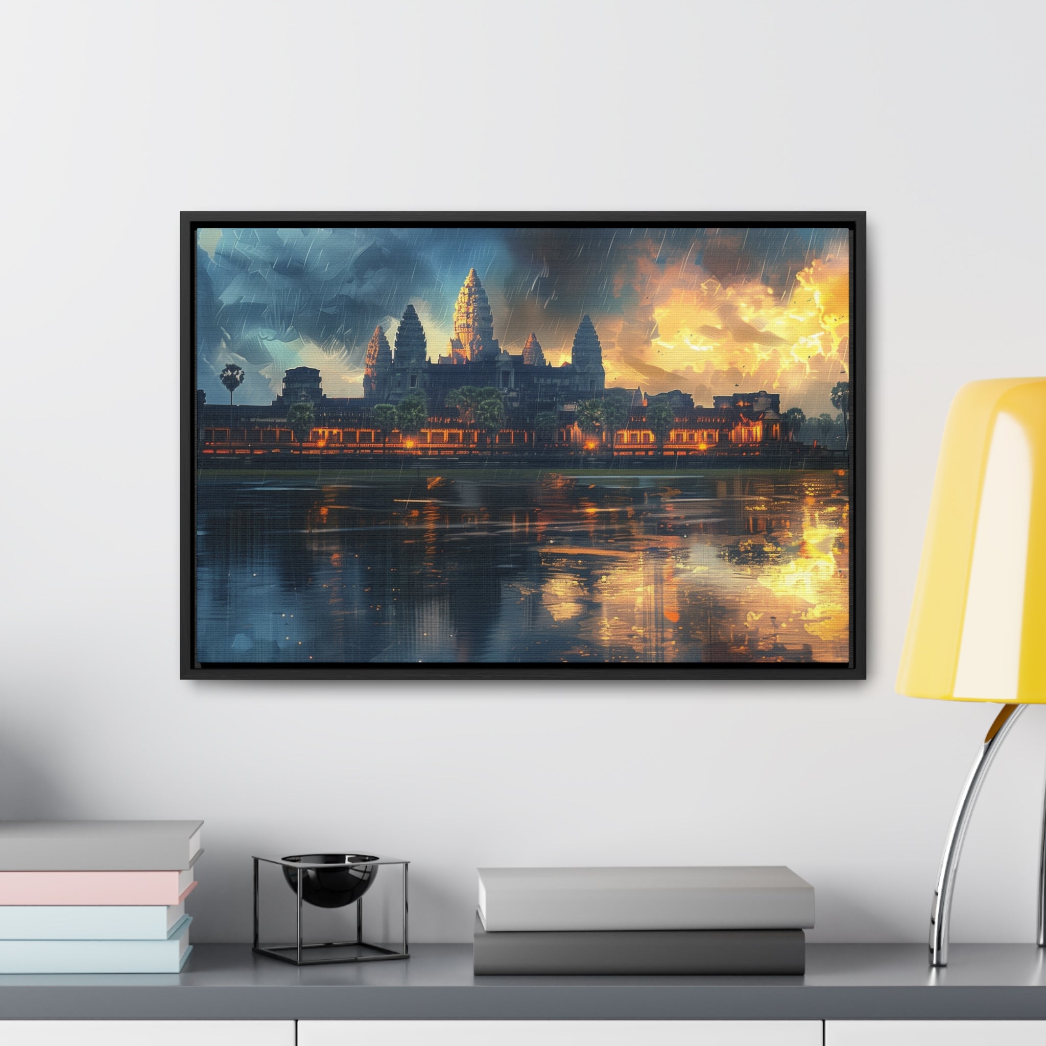Rainy Reflections at Angkor Wat Canvas