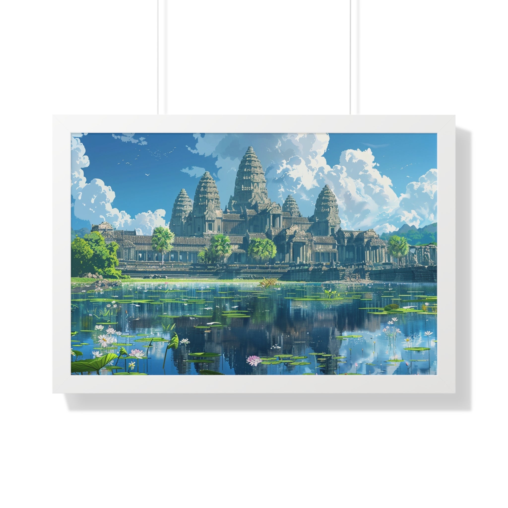 Daytime Serenity at Angkor Wat Framed Poster