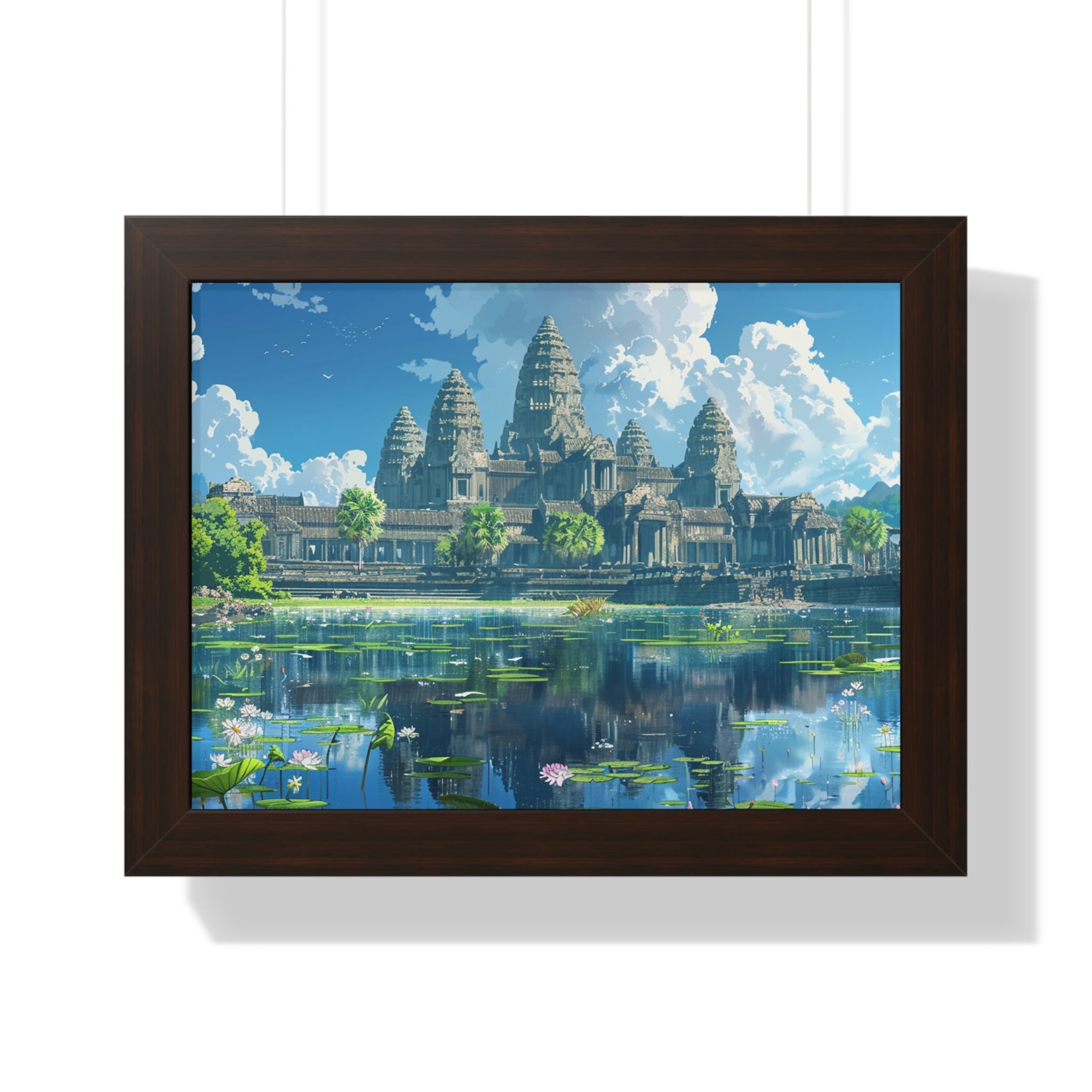 Daytime Serenity at Angkor Wat Framed Poster