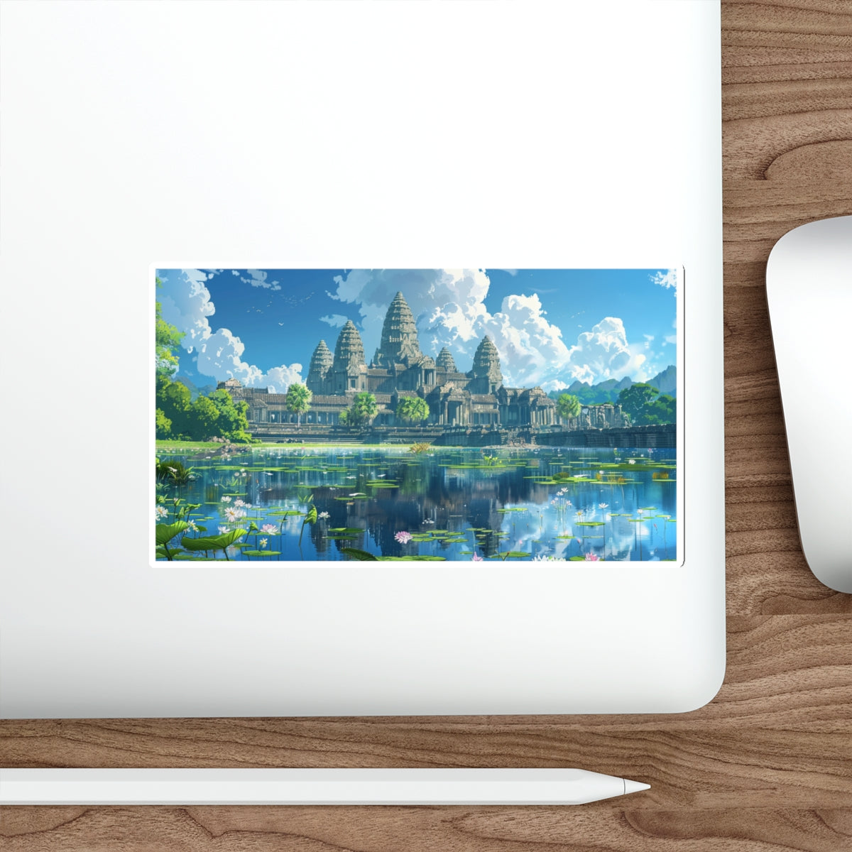 Daytime Serenity at Angkor Wat Sticker (Premium)