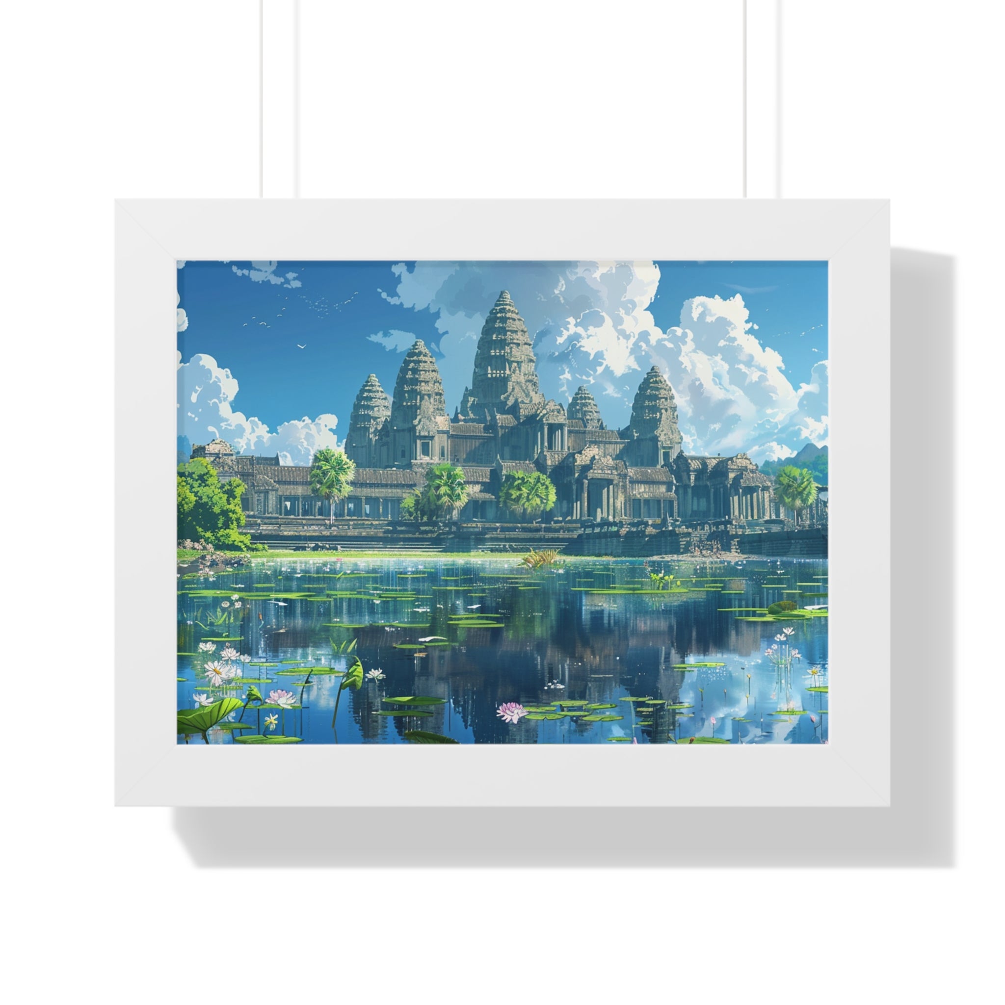 Daytime Serenity at Angkor Wat Framed Poster
