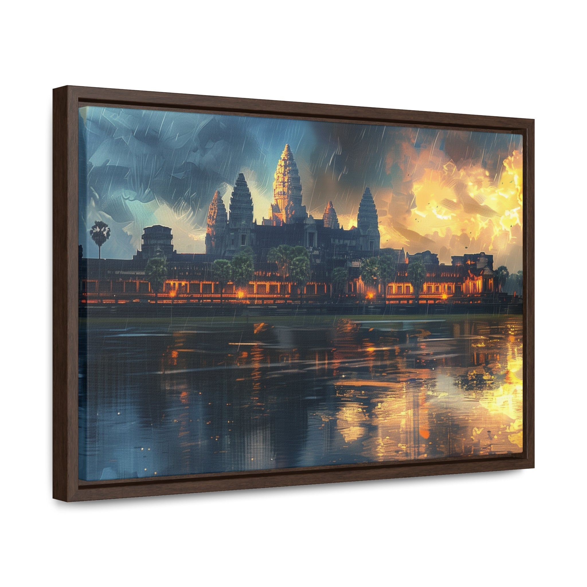 Rainy Reflections at Angkor Wat Canvas