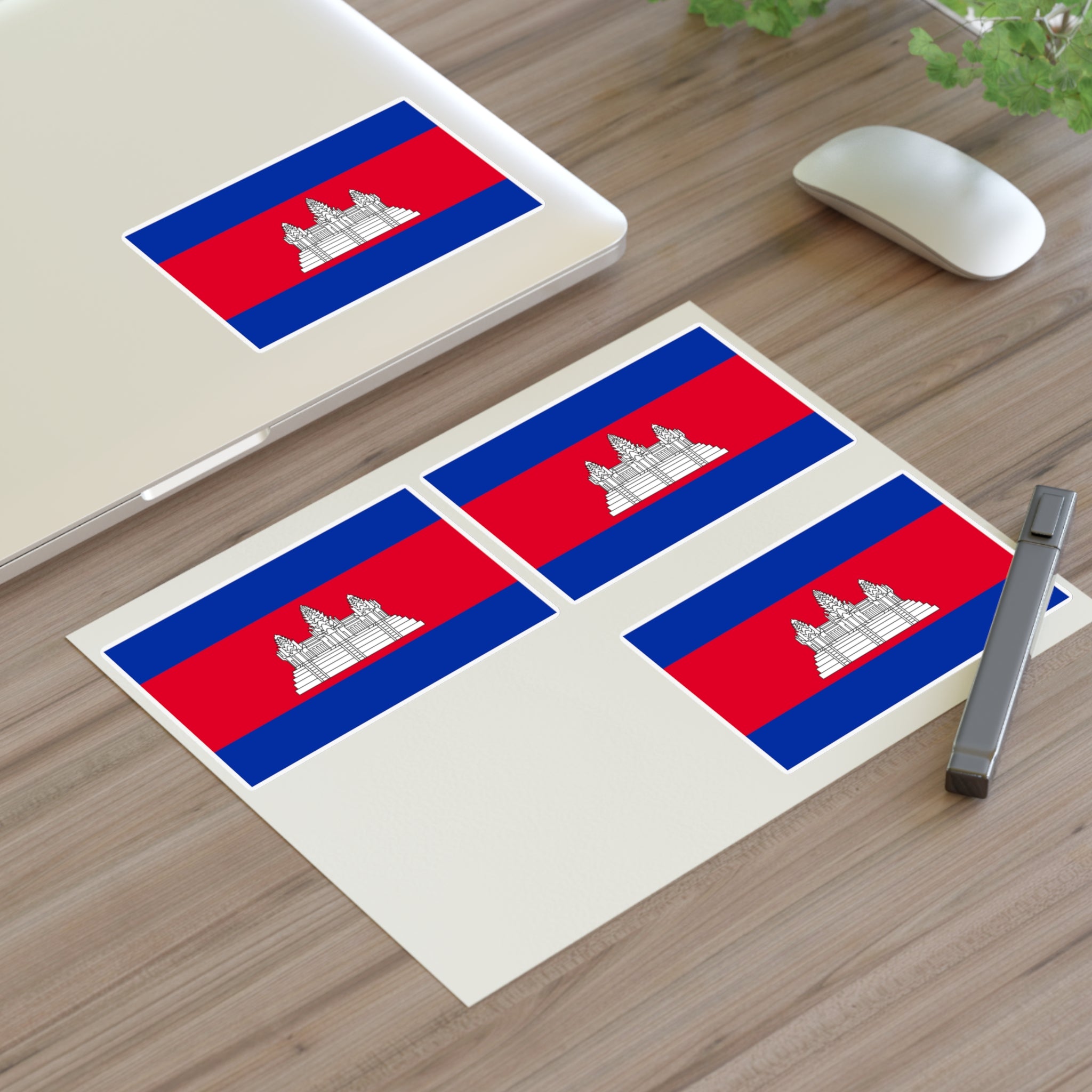 Flag of Cambodia Sticker Sheet (Premium)
