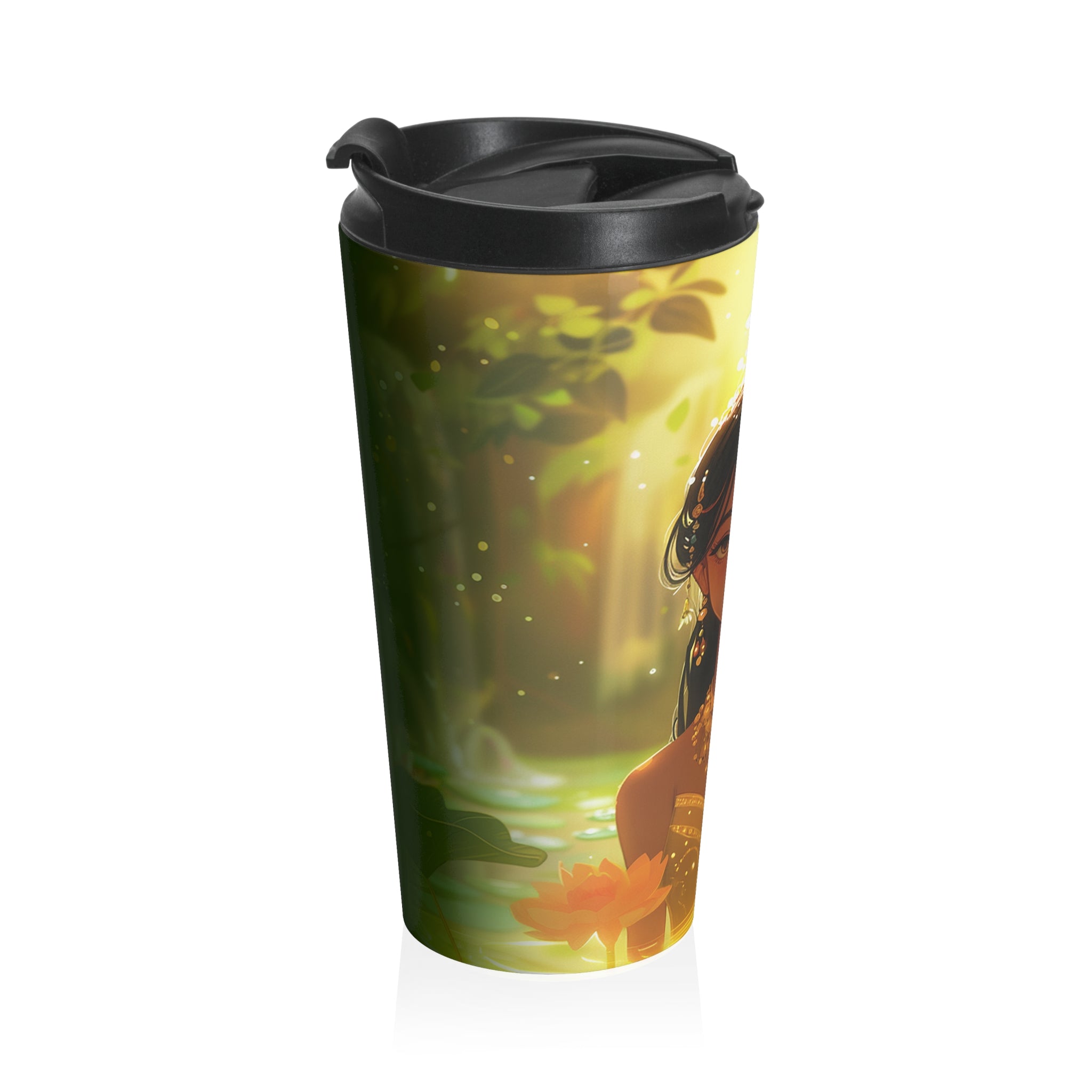 Golden Grace: Khmer Maiden Travel Mug