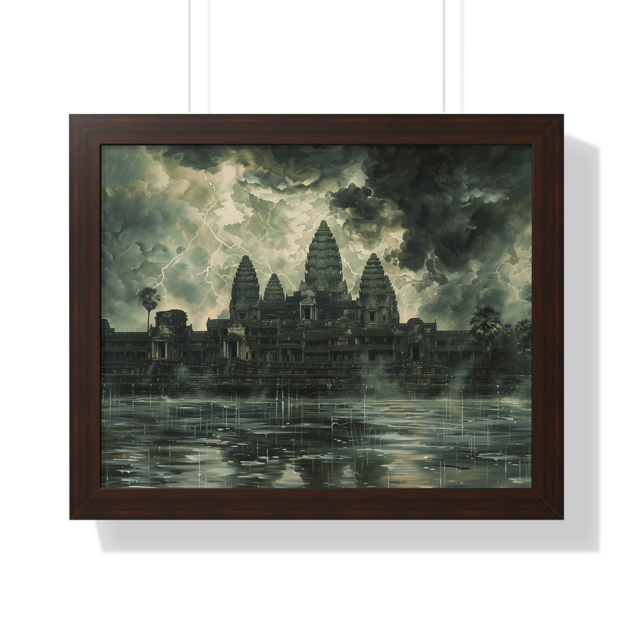 Stormy Majesty at Angkor Wat Framed Poster