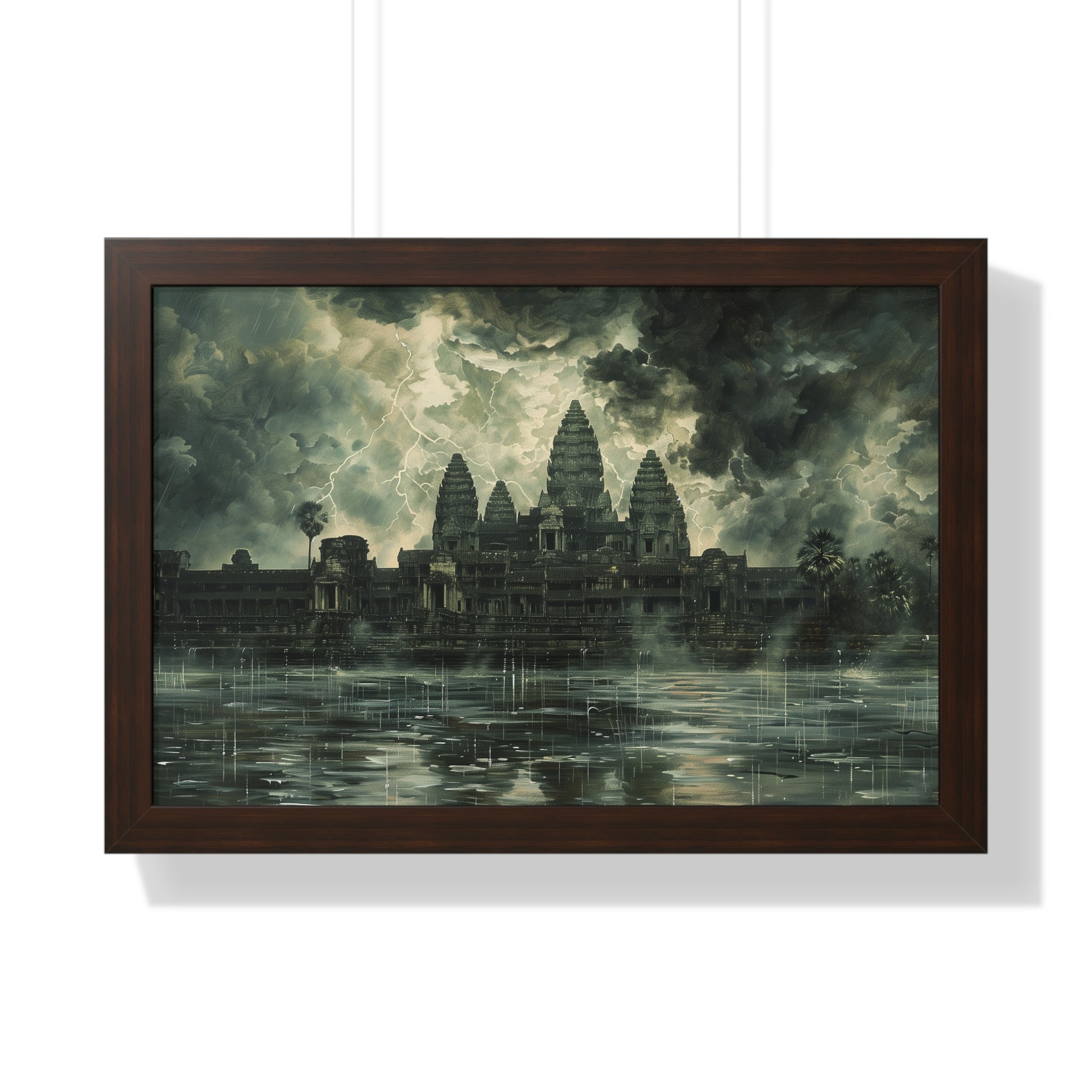 Stormy Majesty at Angkor Wat Framed Poster