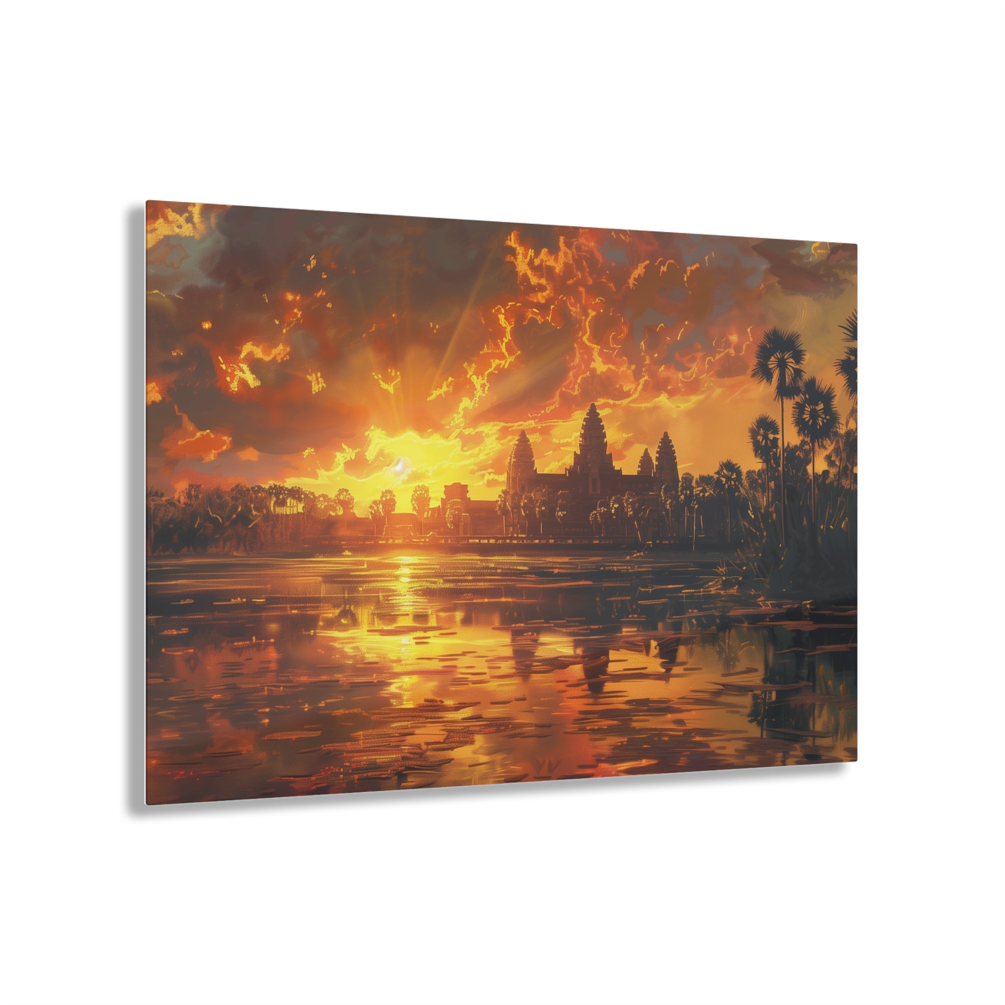 Golden Sunset at Angkor Wat Acrylic Print