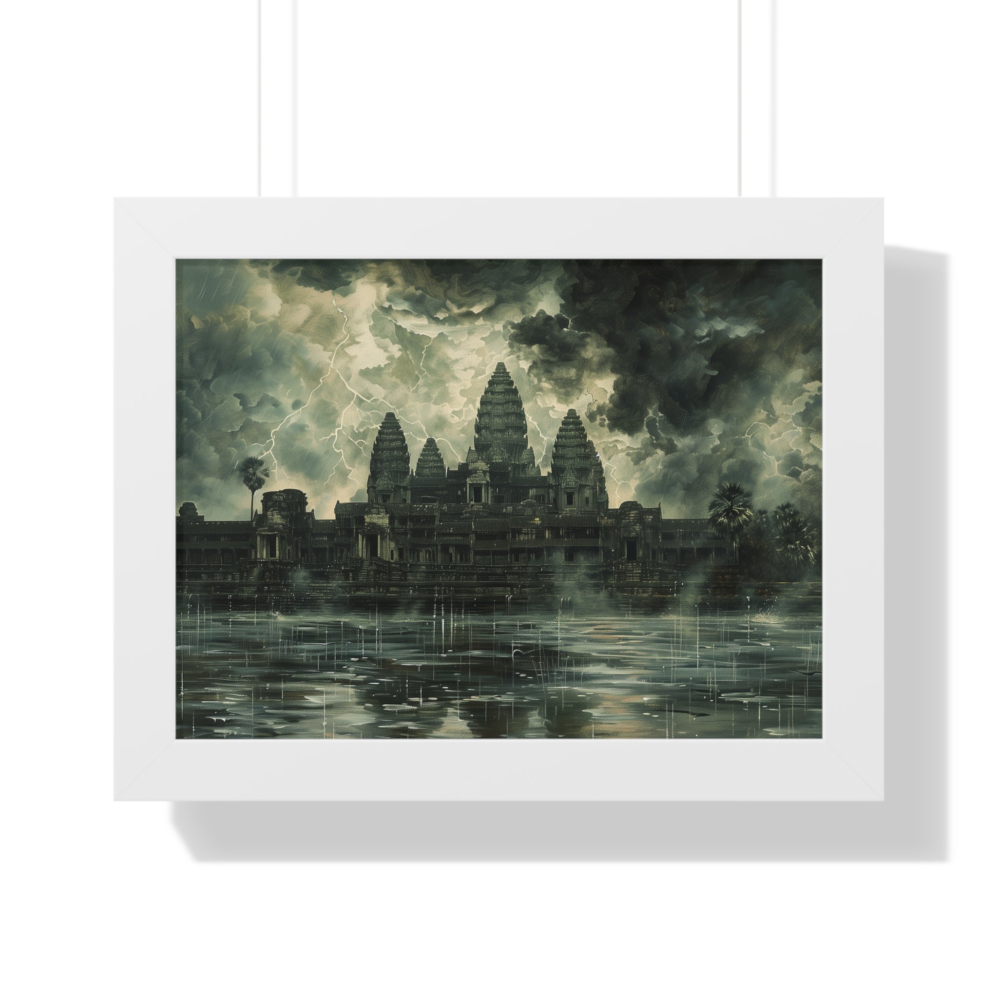 Stormy Majesty at Angkor Wat Framed Poster