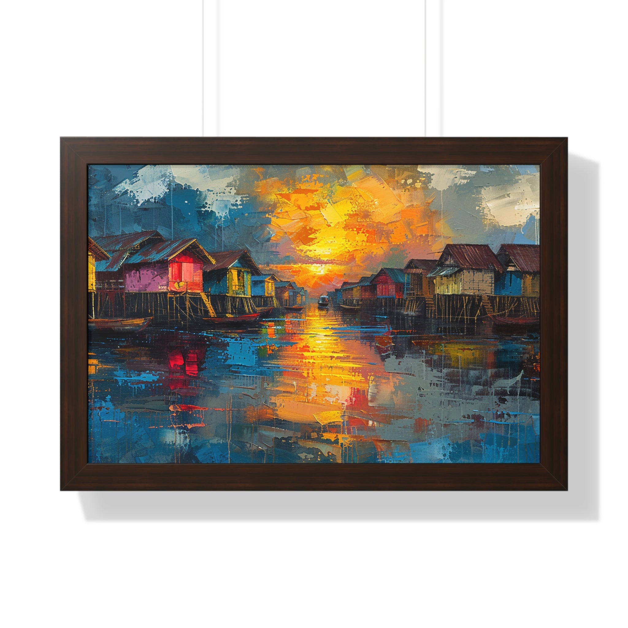 Floating Village Radiance Framed Poster