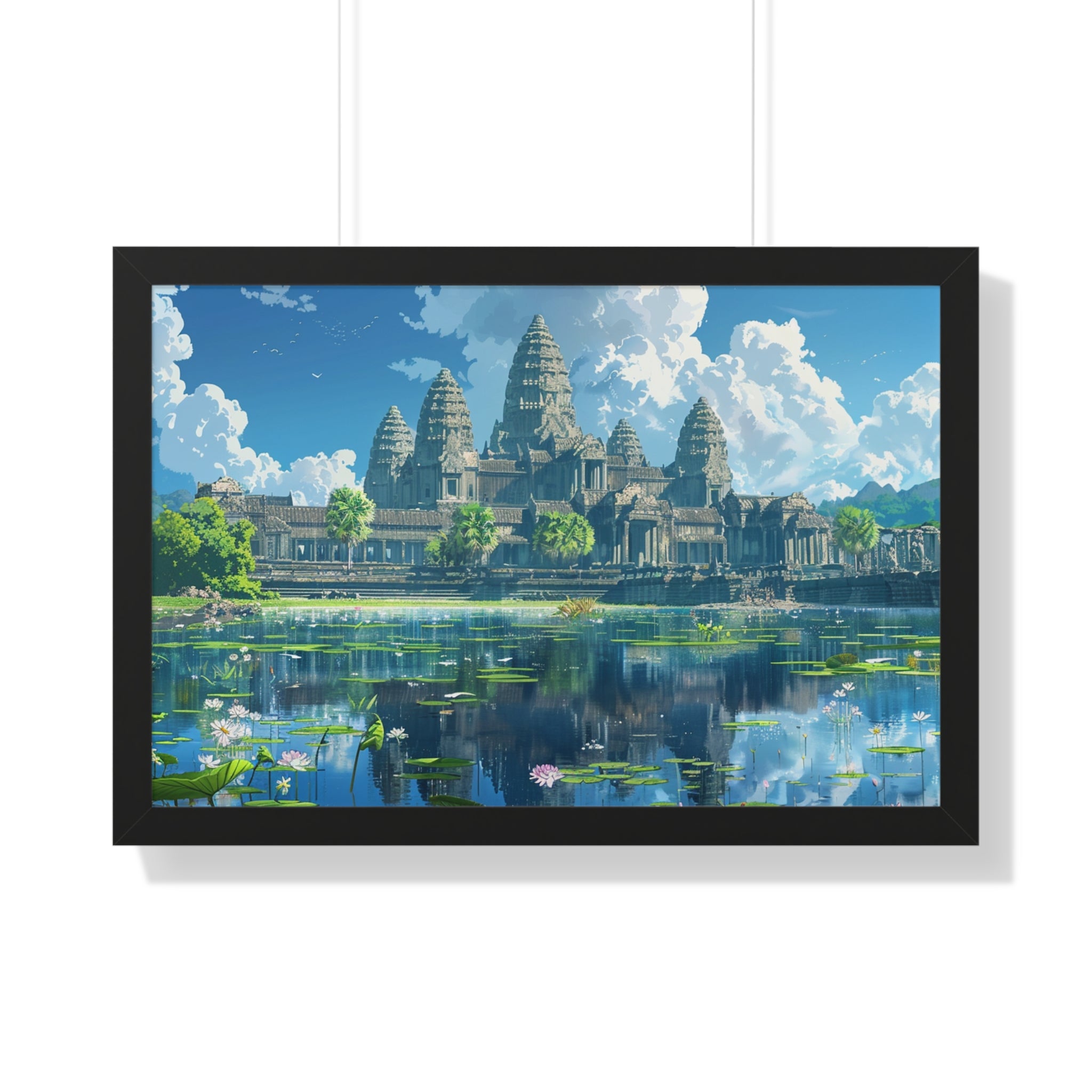 Daytime Serenity at Angkor Wat Framed Poster