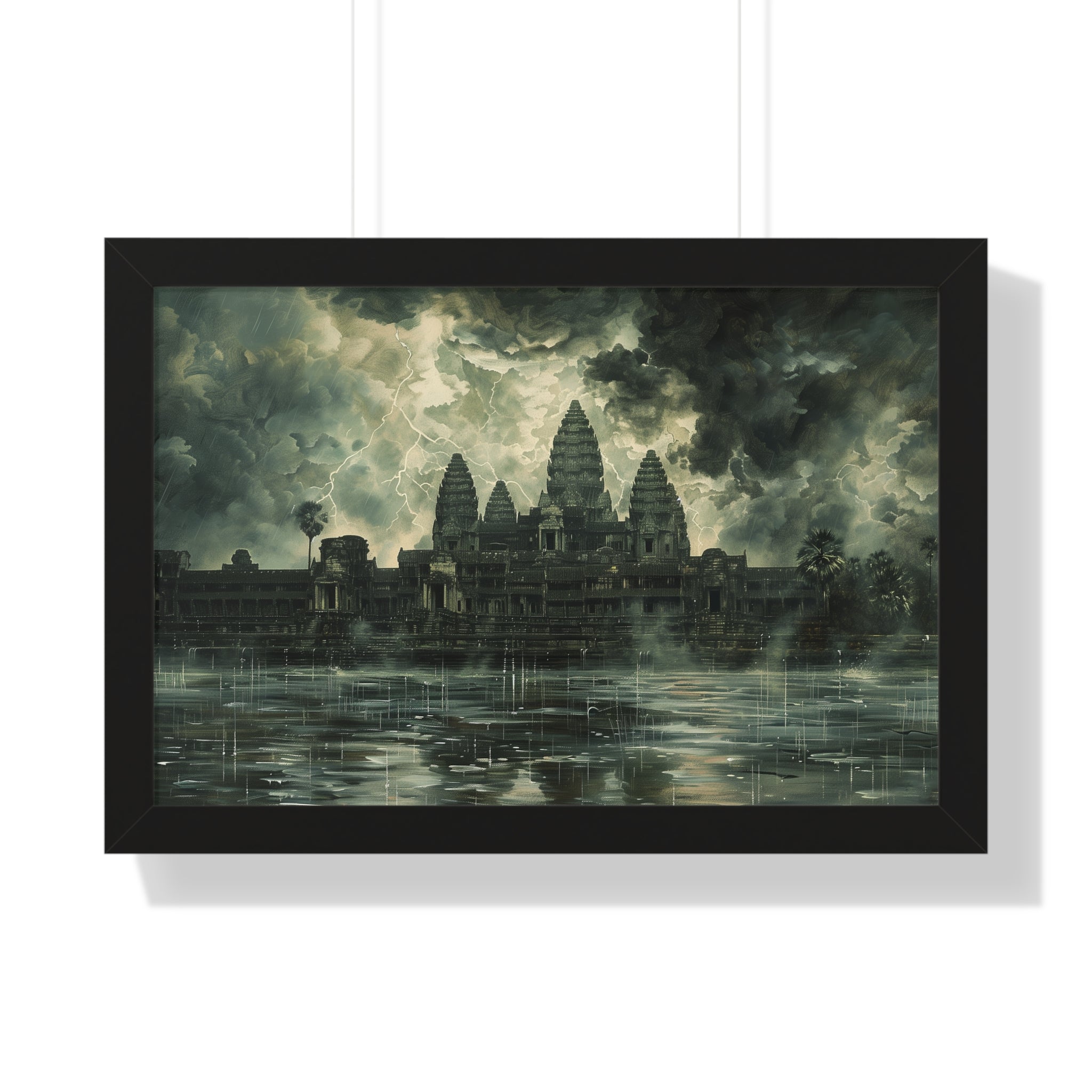 Stormy Majesty at Angkor Wat Framed Poster