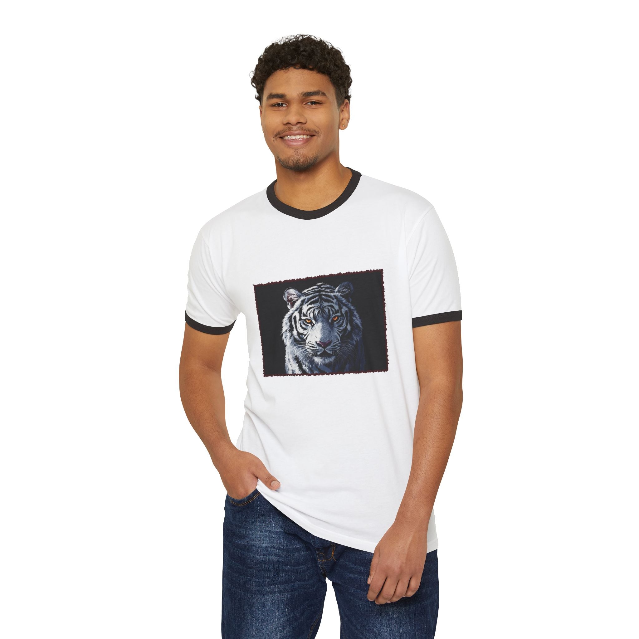 White Tiger Spirit Ringer T-Shirt