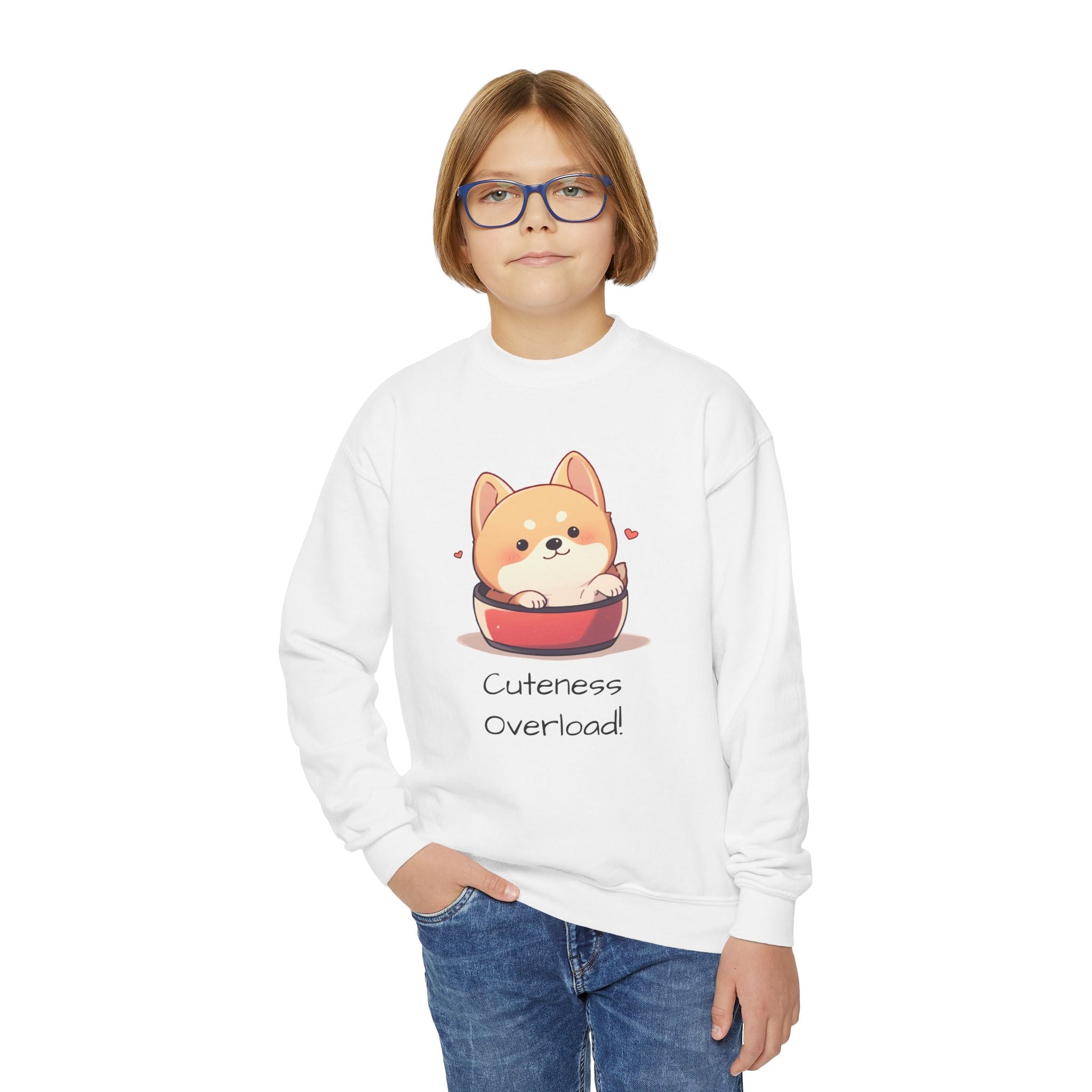 Cuteness Overload Youth Crewneck Sweatshirt