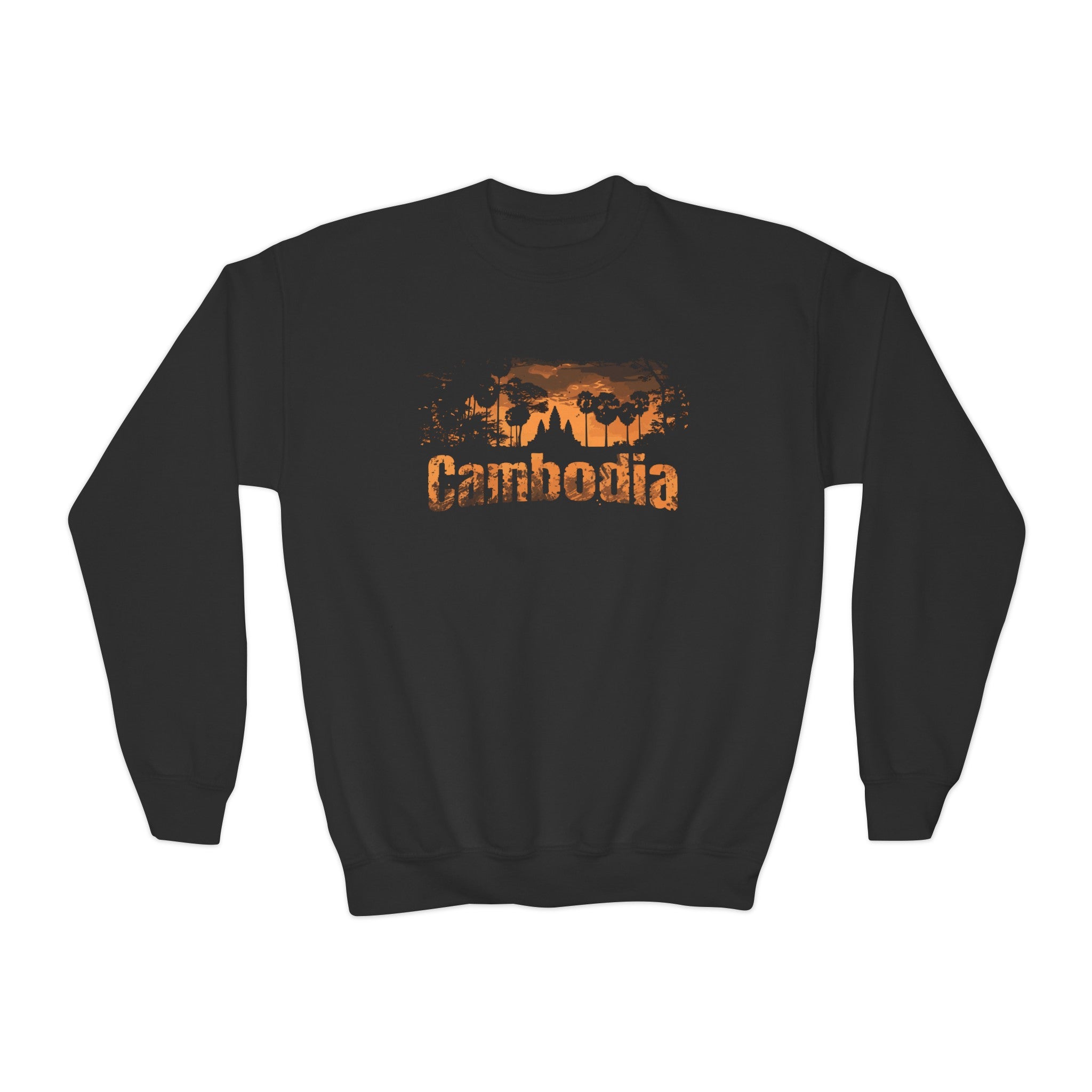 Cambodia Silhouette Youth Crewneck Sweatshirt