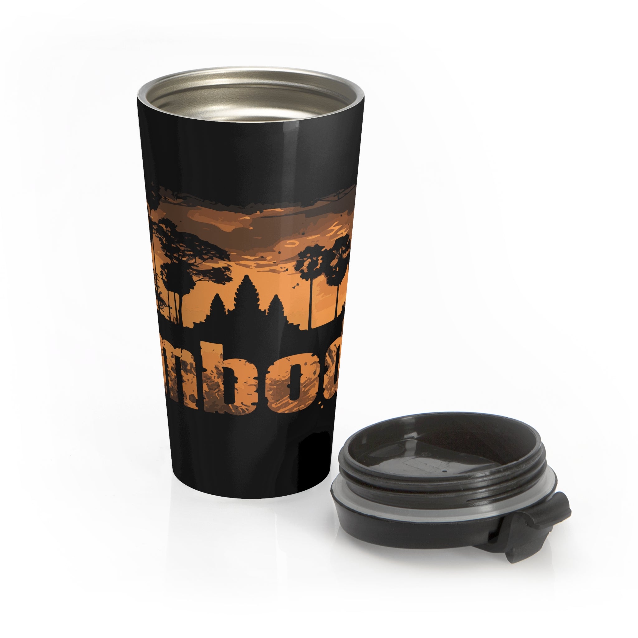 Silhouette of Angkor Wat Cambodia Travel Mug