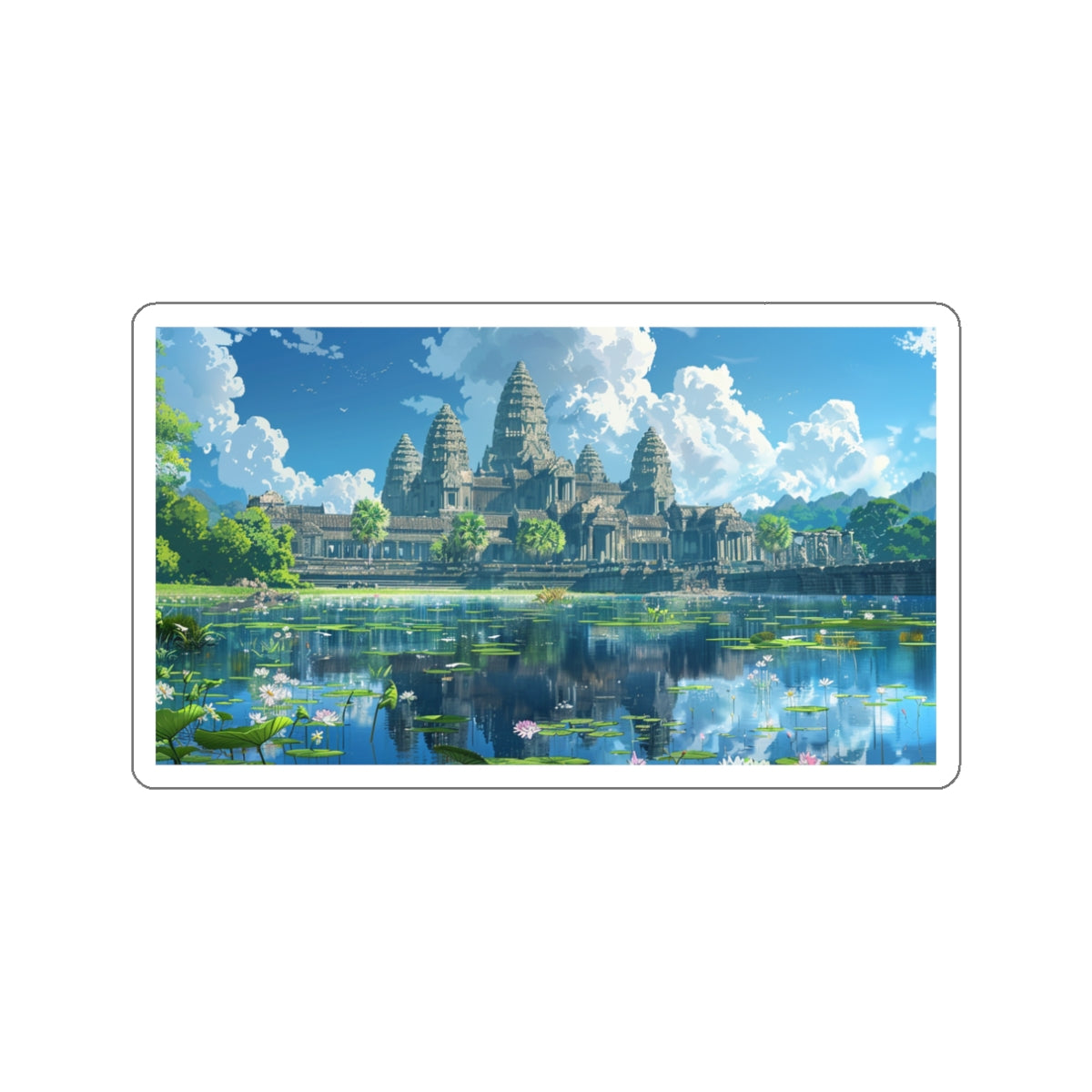 Daytime Serenity at Angkor Wat Sticker (Premium)