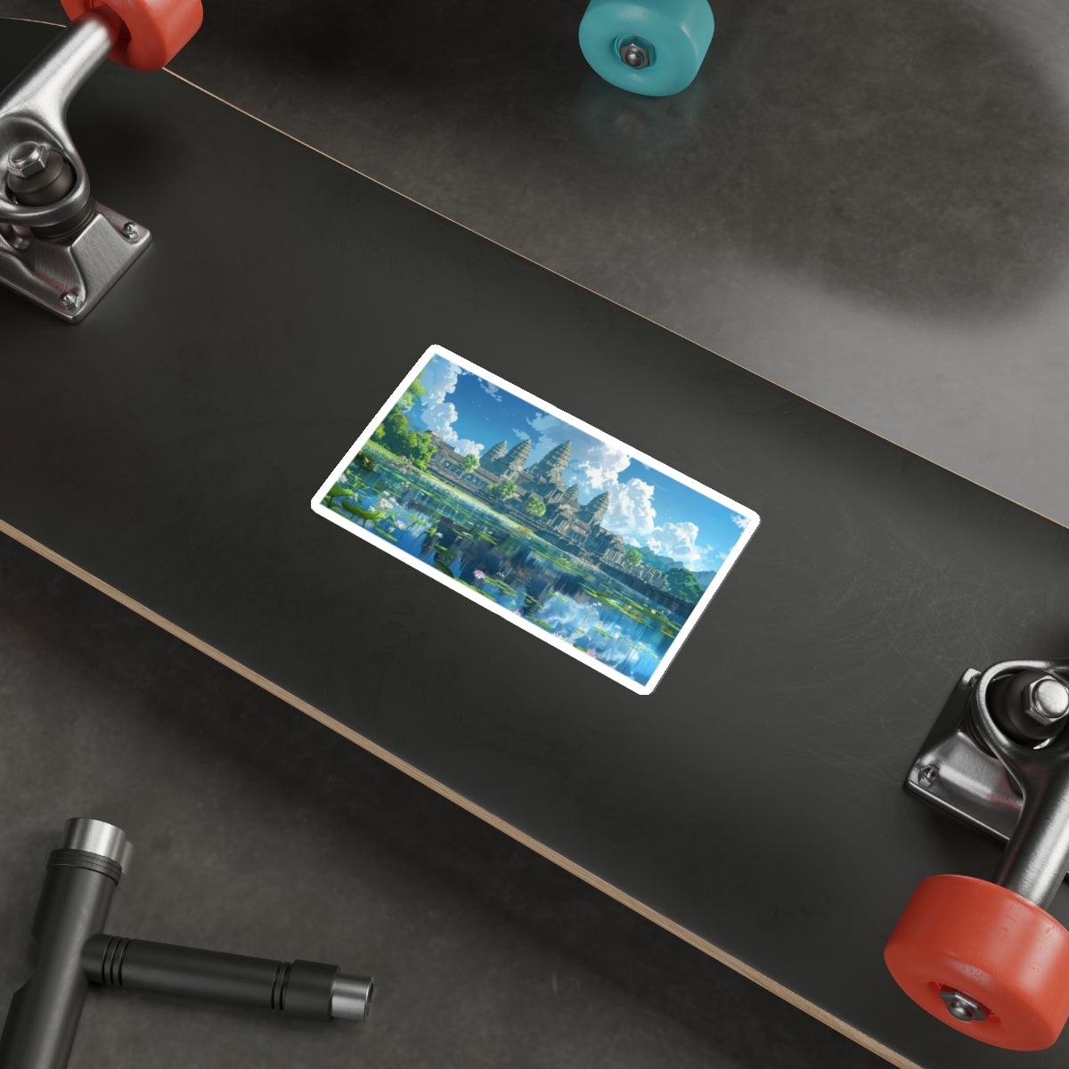 Daytime Serenity at Angkor Wat Sticker (Premium)
