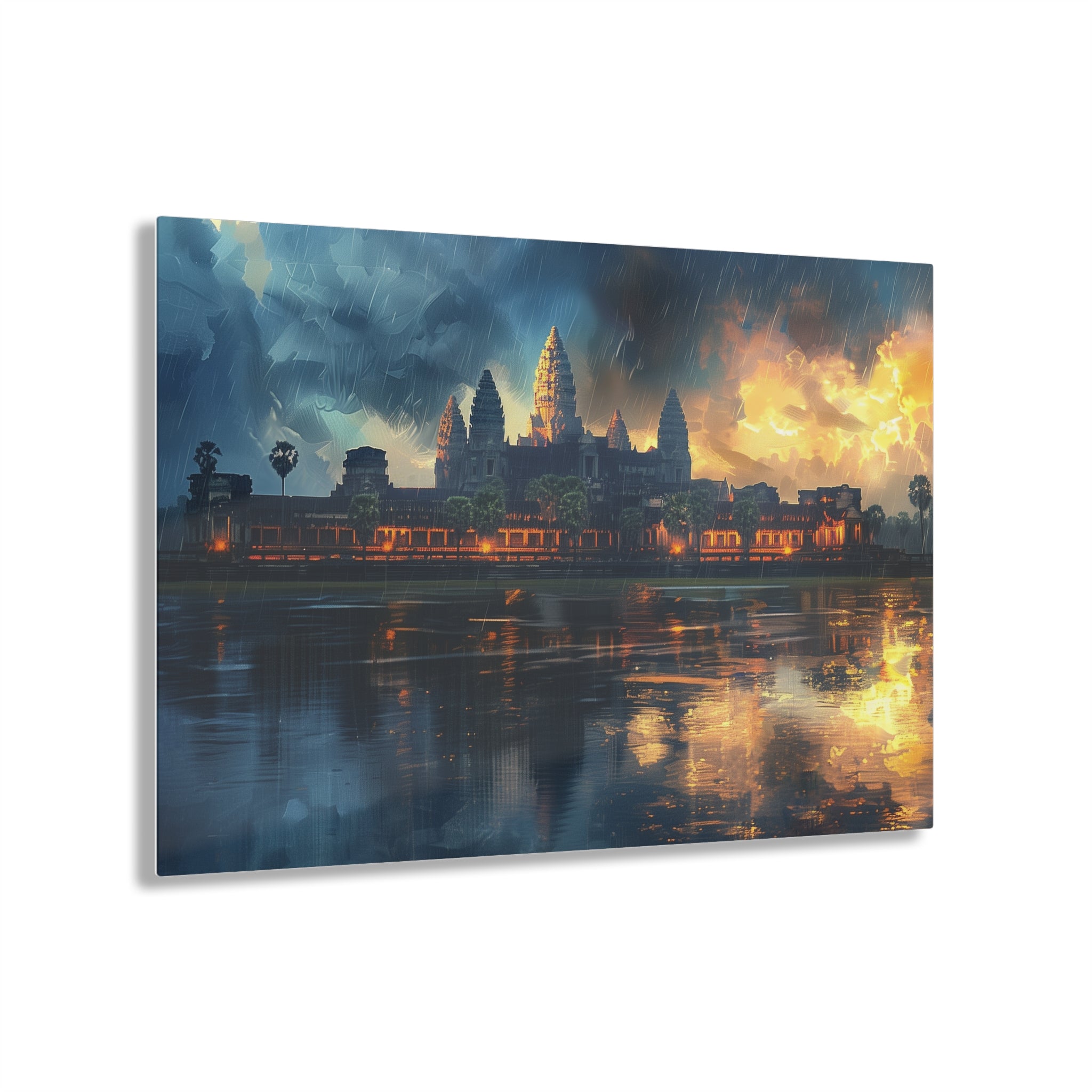 Rainy Reflections at Angkor Wat Acrylic Print