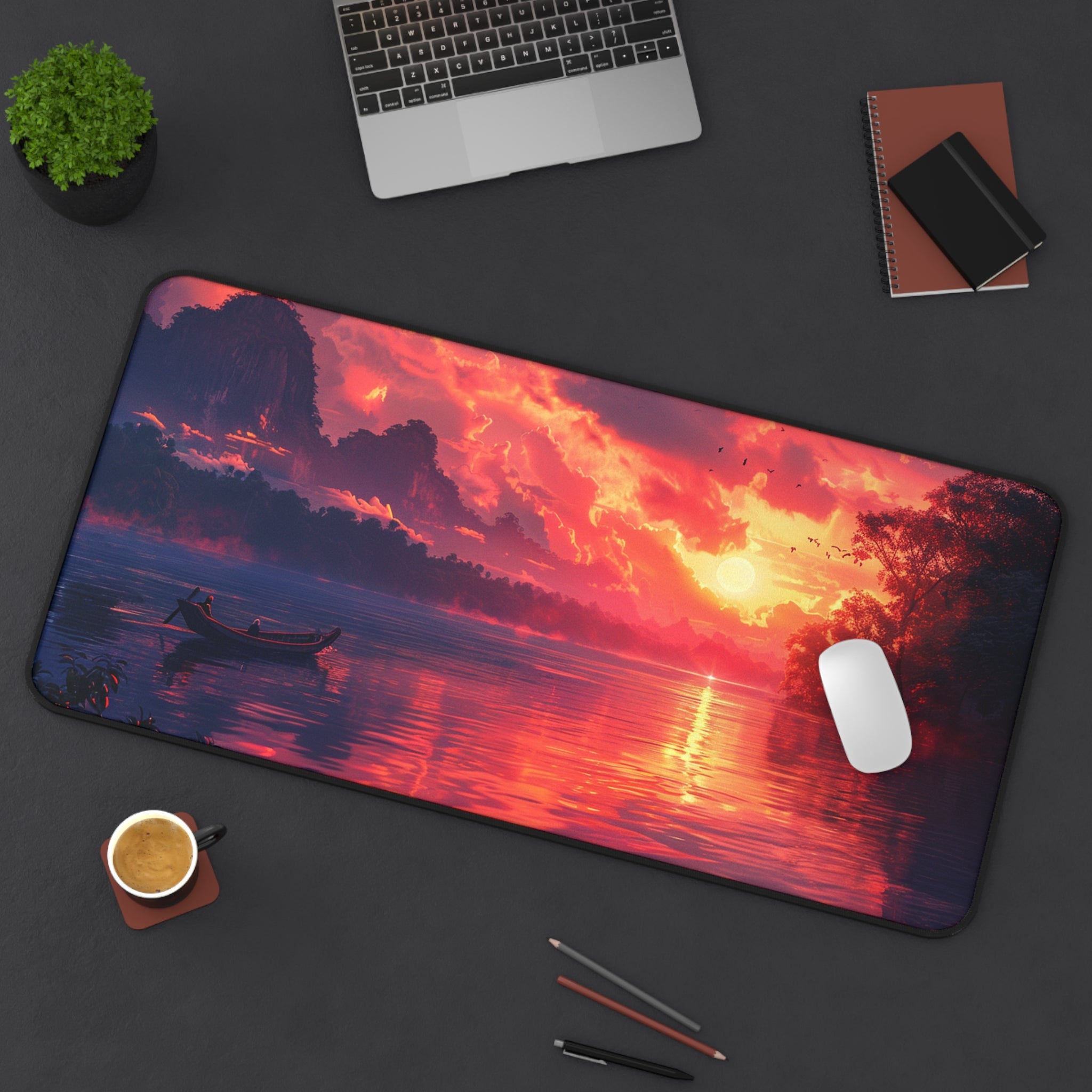 Mekong River Sunset Desk Mat