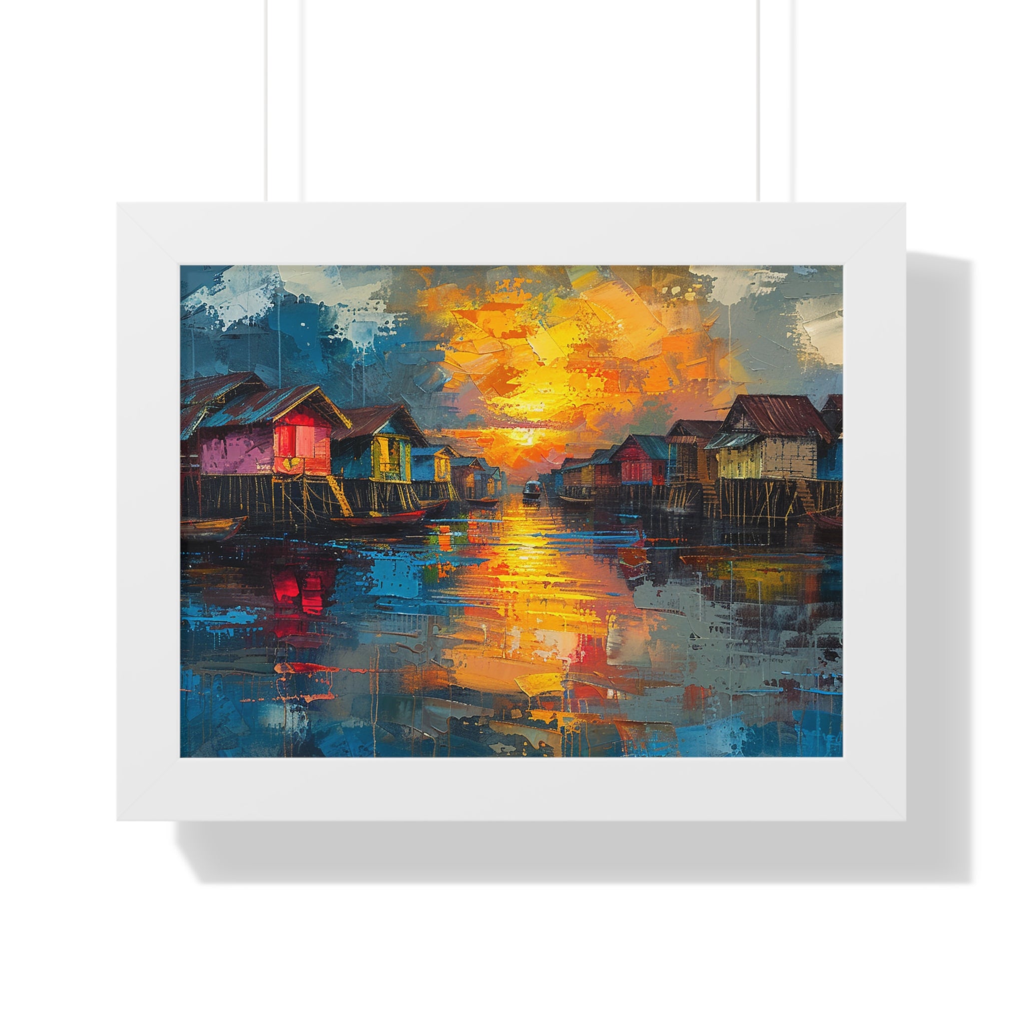 Floating Village Radiance Framed Poster